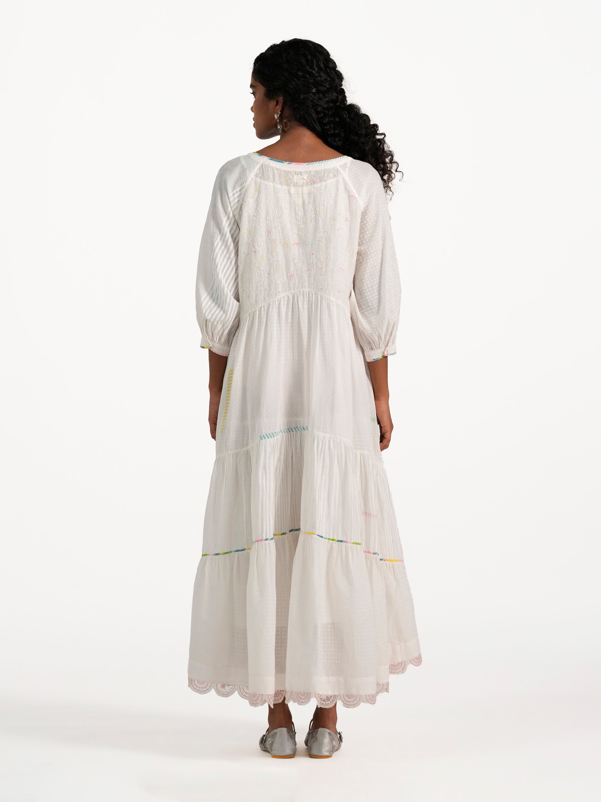 Off-white Cotton Silk Handloom Dress