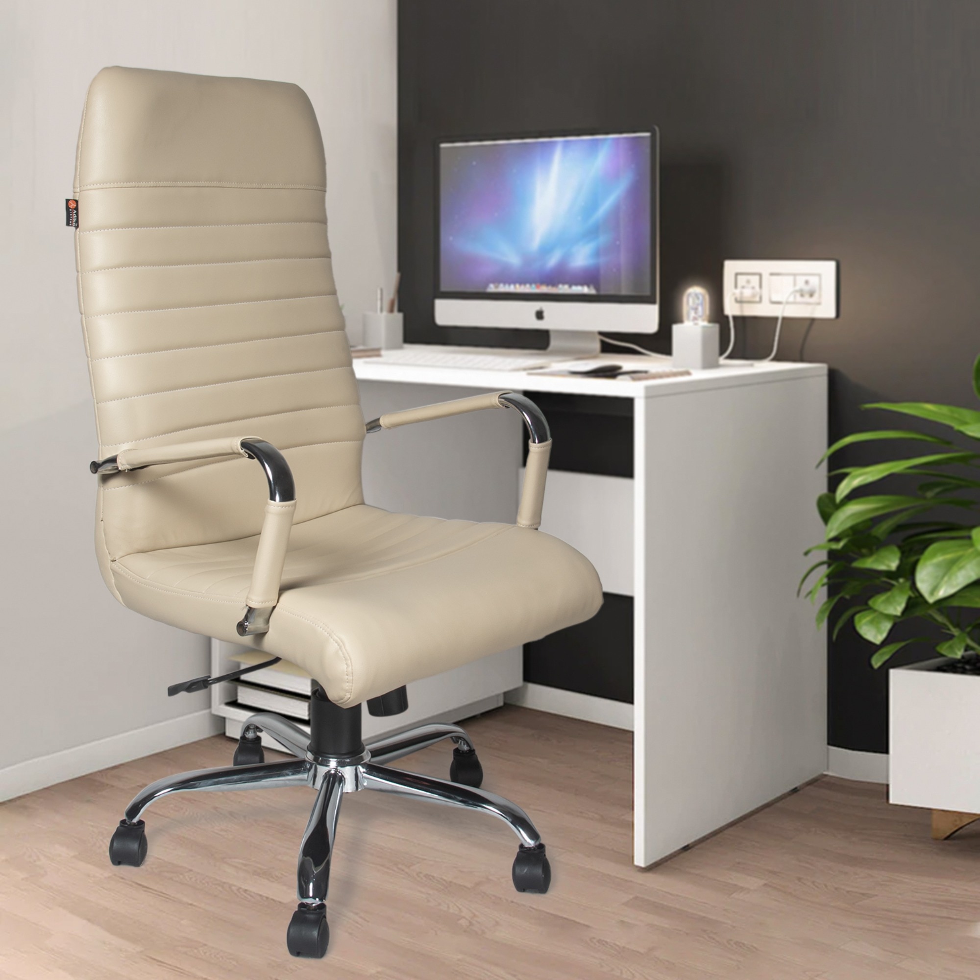 Adiko Sleek Executive Office Chair In Cream - Adiko Systems