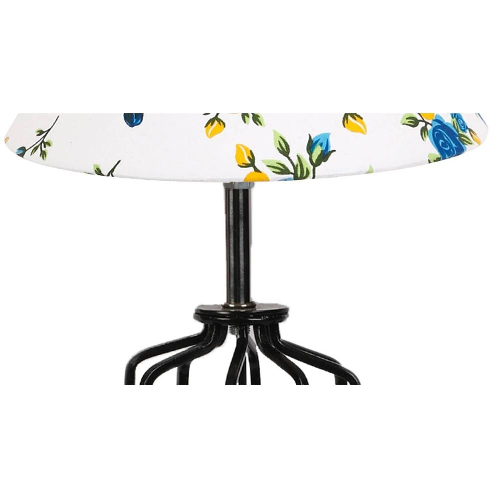 Brinley Multicolor cotton Table lamp with Wood & Iron Base