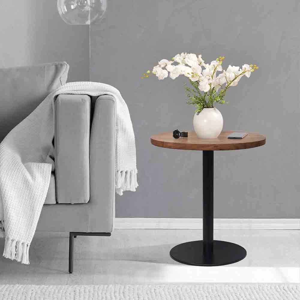 Metalsmith Ally Side Table – Metal & Wood, Gold Finish - Metalsmith