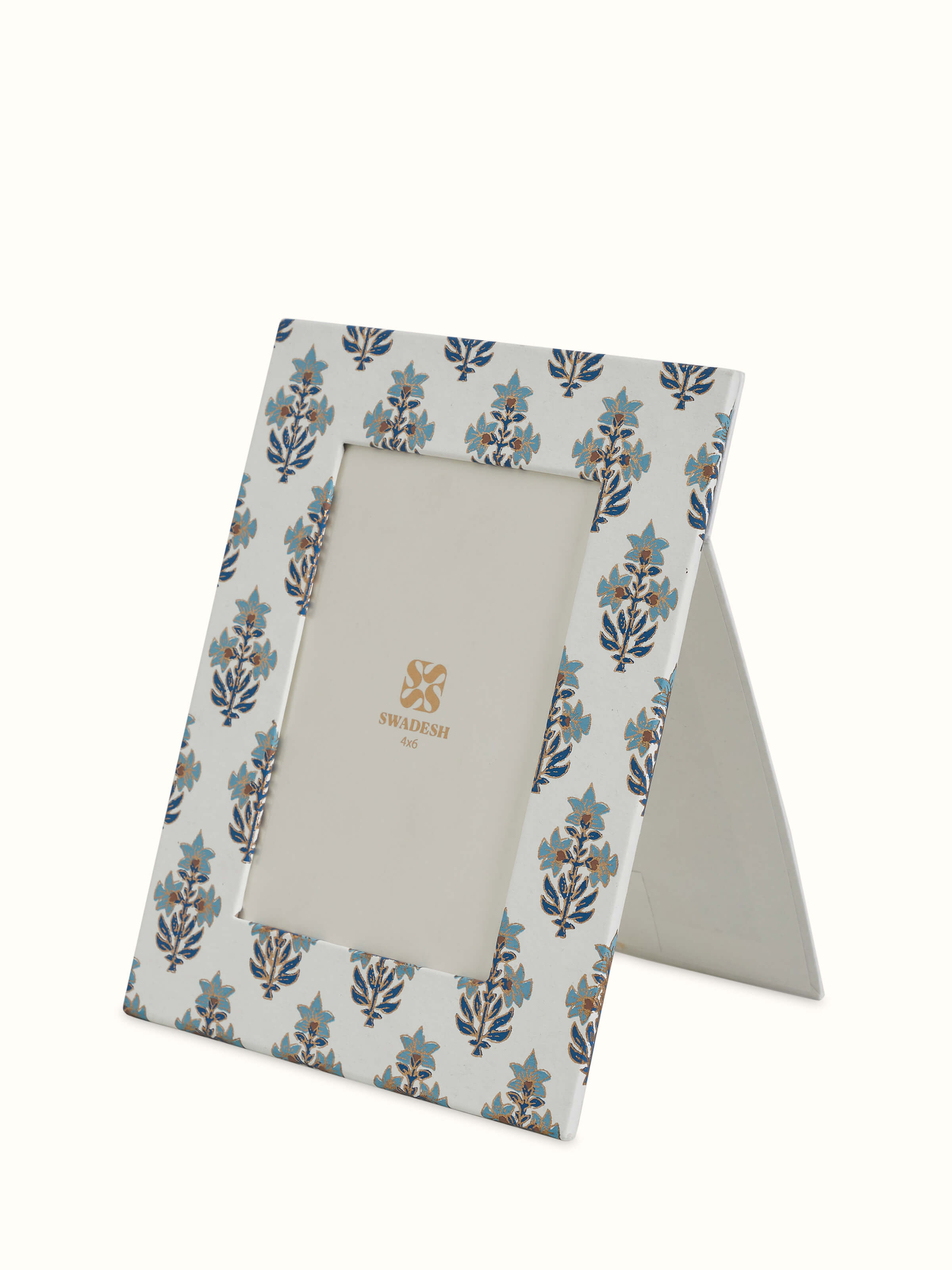 Angled view of Handmade Paper Photo Frame