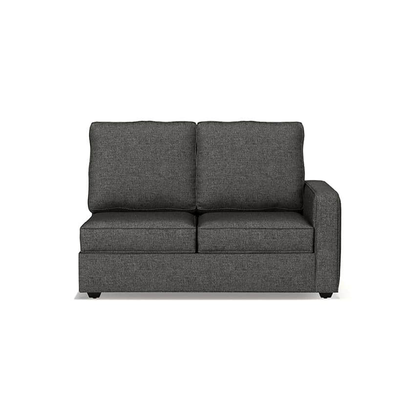 Apollo Compact Sofa (Colour : Steel, Cushion : Soft, Back Type : Regular, Seating Capacity : Left Aligned 2 Seater + Left Aligned Chaise + Ottoman)