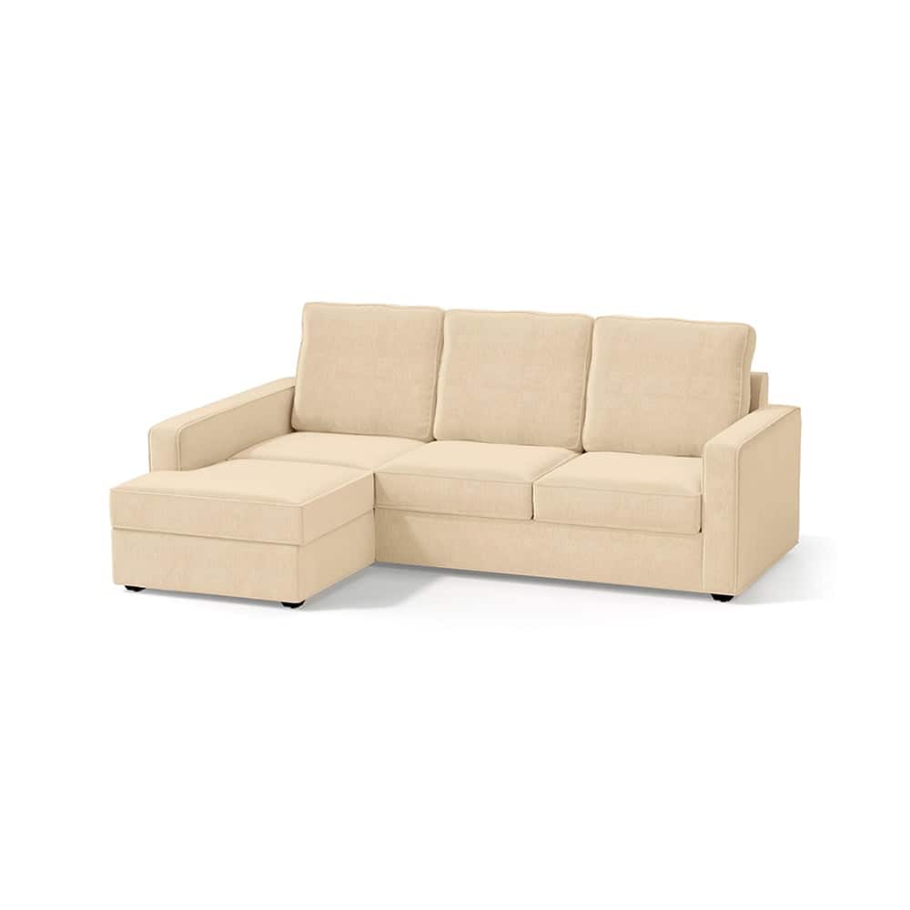 Apollo Compact Sofa (Colour : Birch Beige, Cushion : Soft, Back Type : High Back, Seating Capacity : Left Aligned 2 Seater + Left Aligned Chaise + Ottoman)