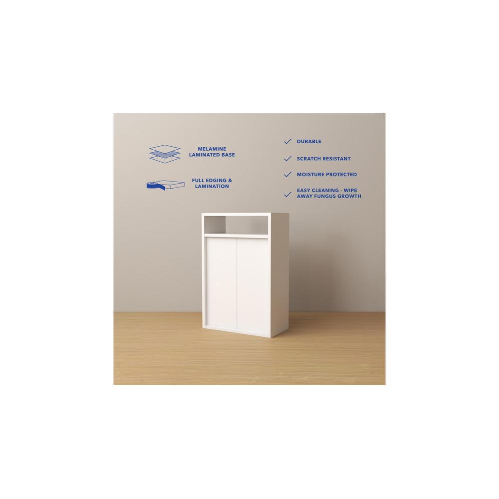 Emi Engineered Wood Bedside Table in White Finish