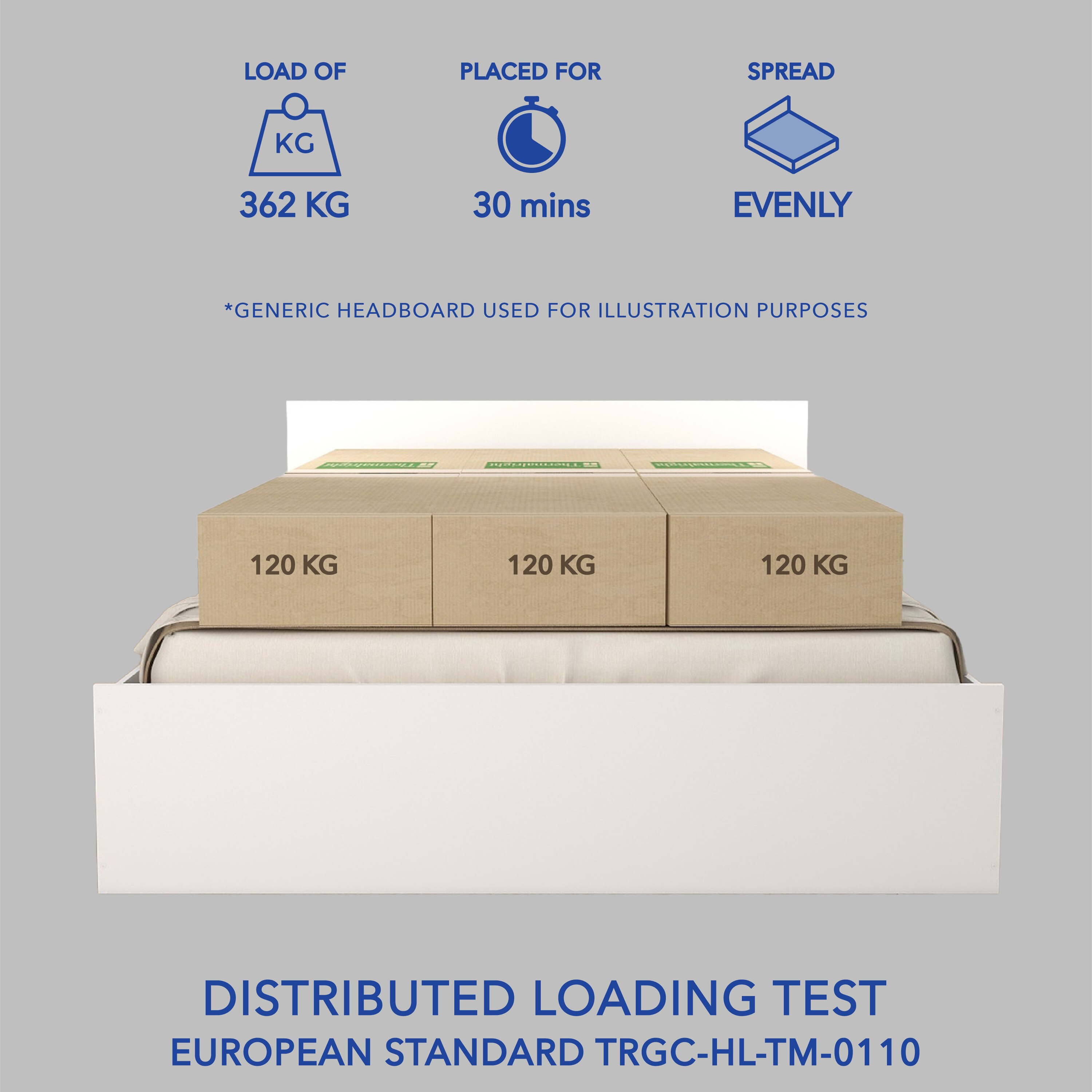 Bakhti Bed With Premium Leatherette Fabric Box and Half Hydraulic Storage - Queen Bed