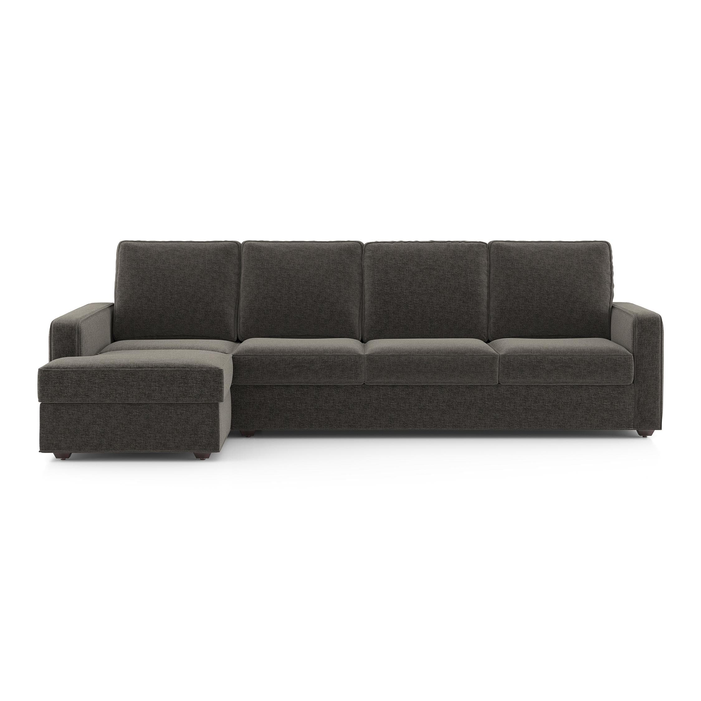 Apollo Sofa (Colour : Smoke, Cushion : Hard, Back Type : High Back, Seating Capacity : Left Aligned 3 Seater + Left Aligned Chaise)
