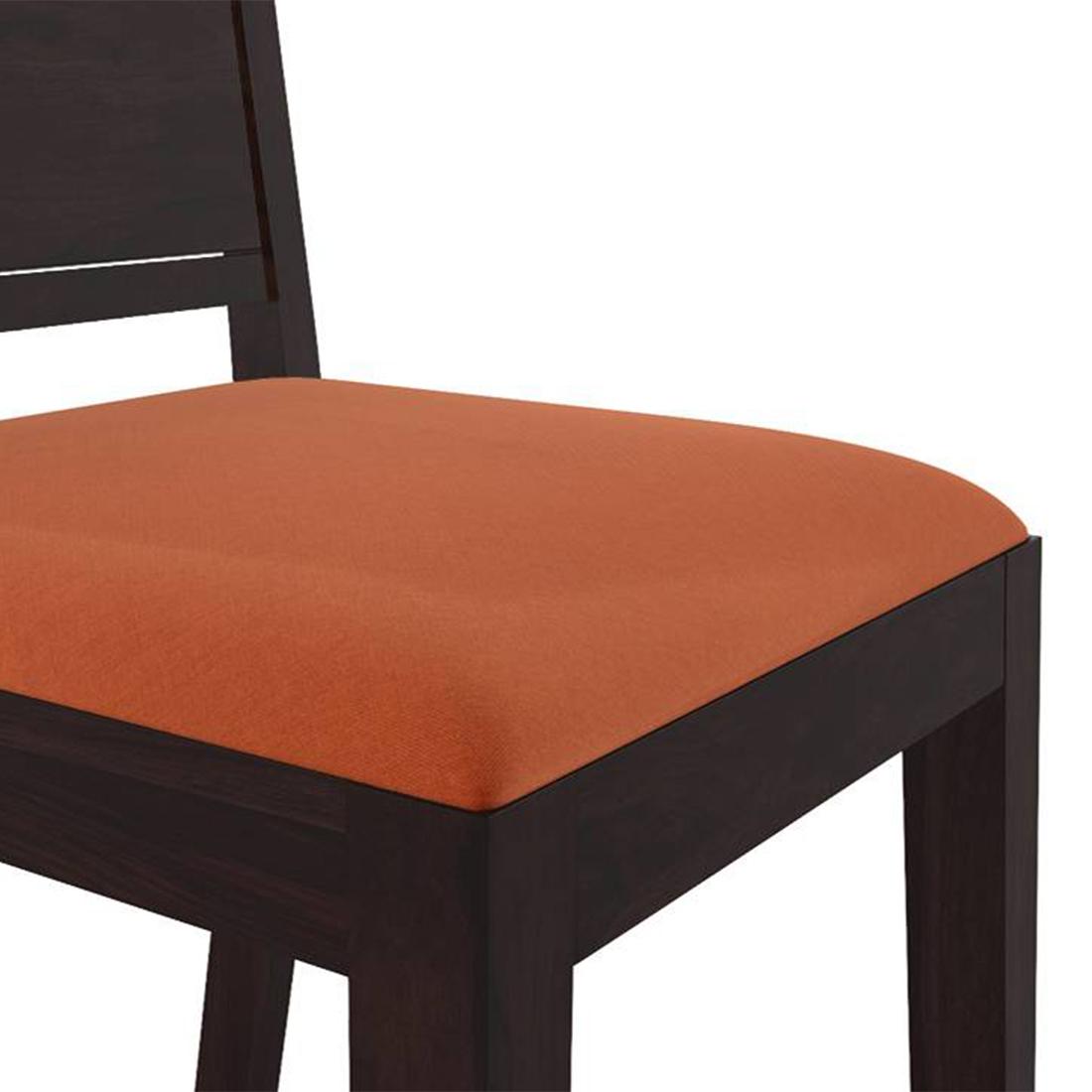 Arabia - Oribi 4 Seater Storage Dining Table Set (Colour- Burnt Orange , Finish- Mahogany)