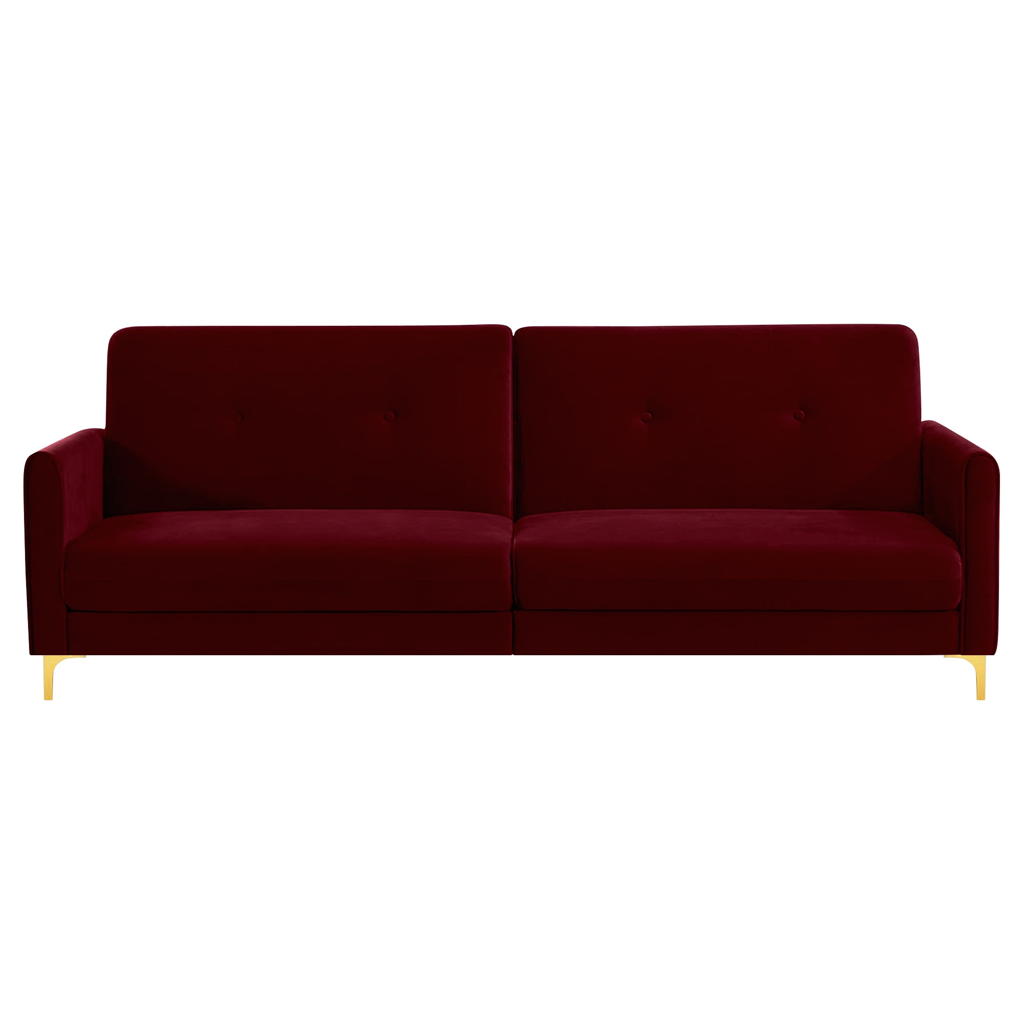 Gilud 3 Seater Velvet Sofa Cum Bed in Maroon colour