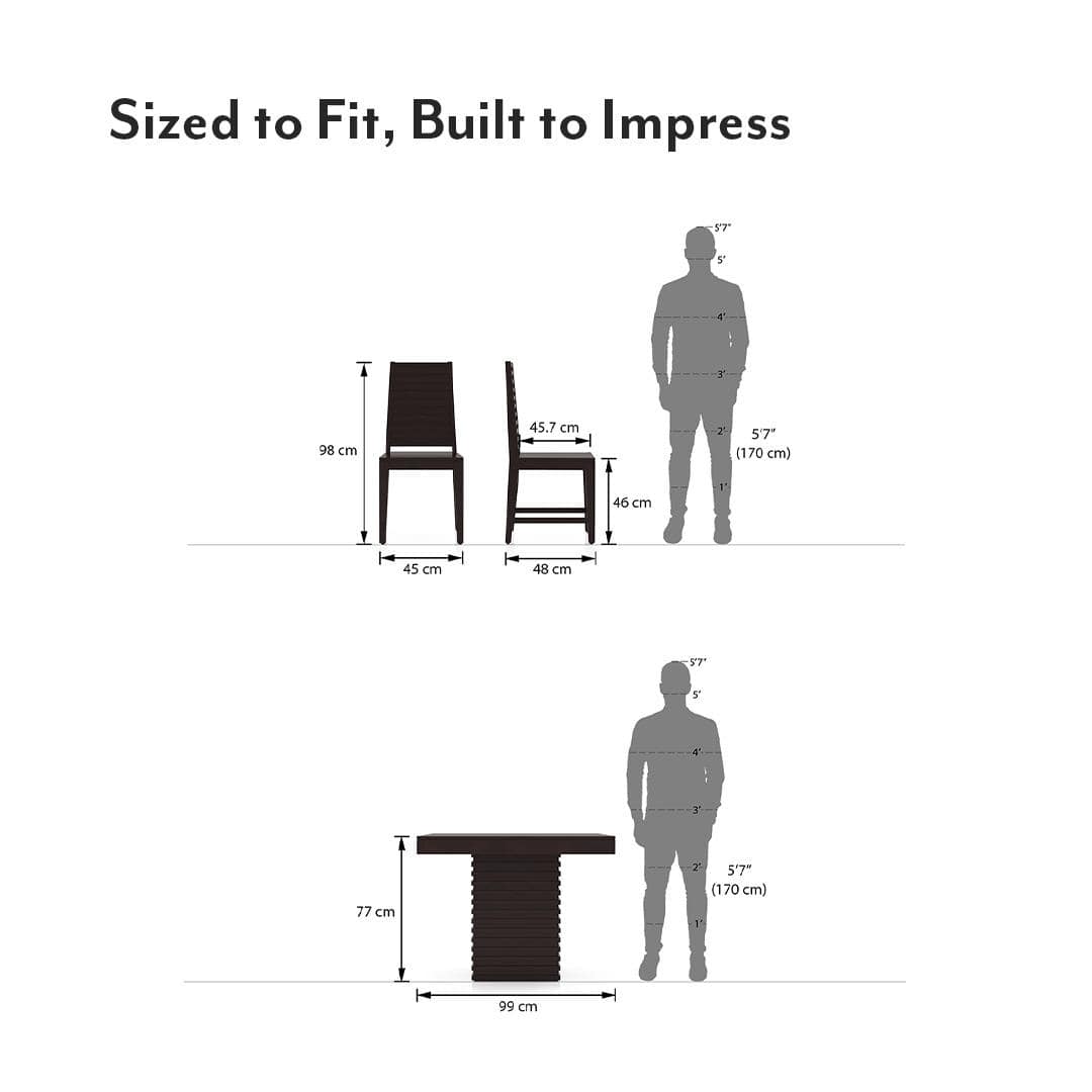 Julian Solid Wood 4 Seater Dining Set (Finish- Mahogany)