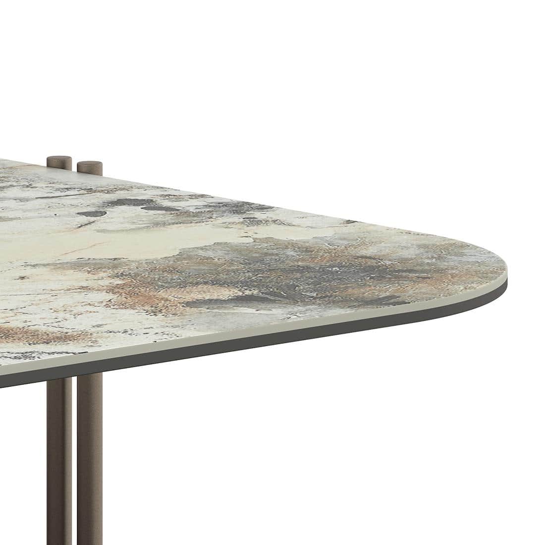 Paloma Square Marble Coffee Table in  Saturn Spanish Ceramic  Finish