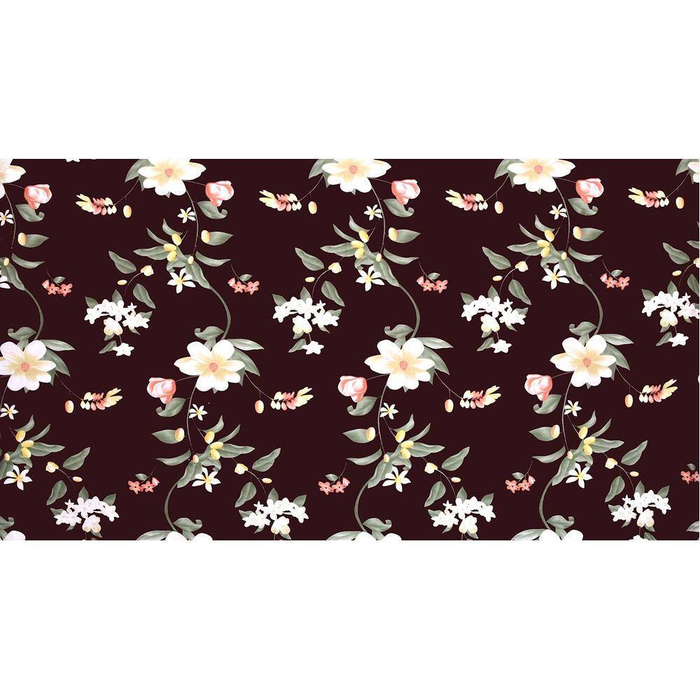 Roman Brown Abstract 180 TC Cotton Double Size Bedsheet with 2 Pillow Covers