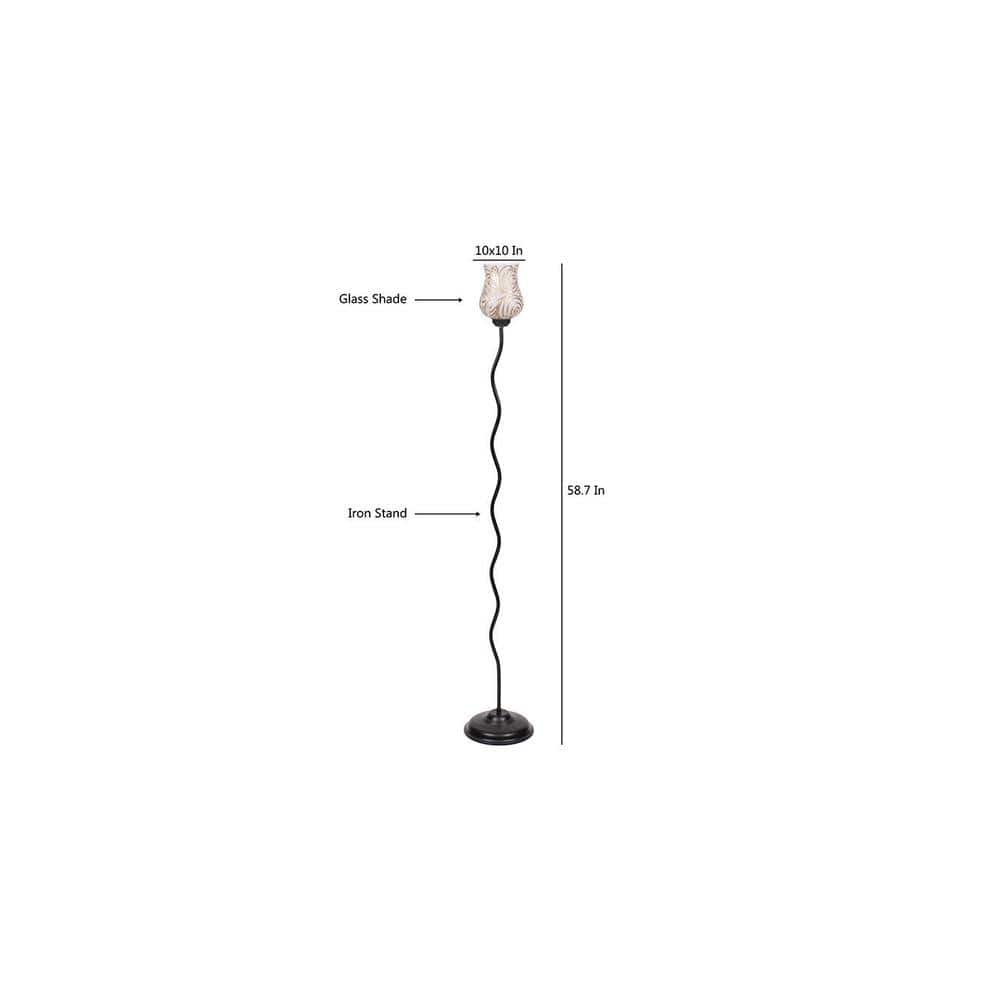 Hadley Black Glass Shade Floor Lamp