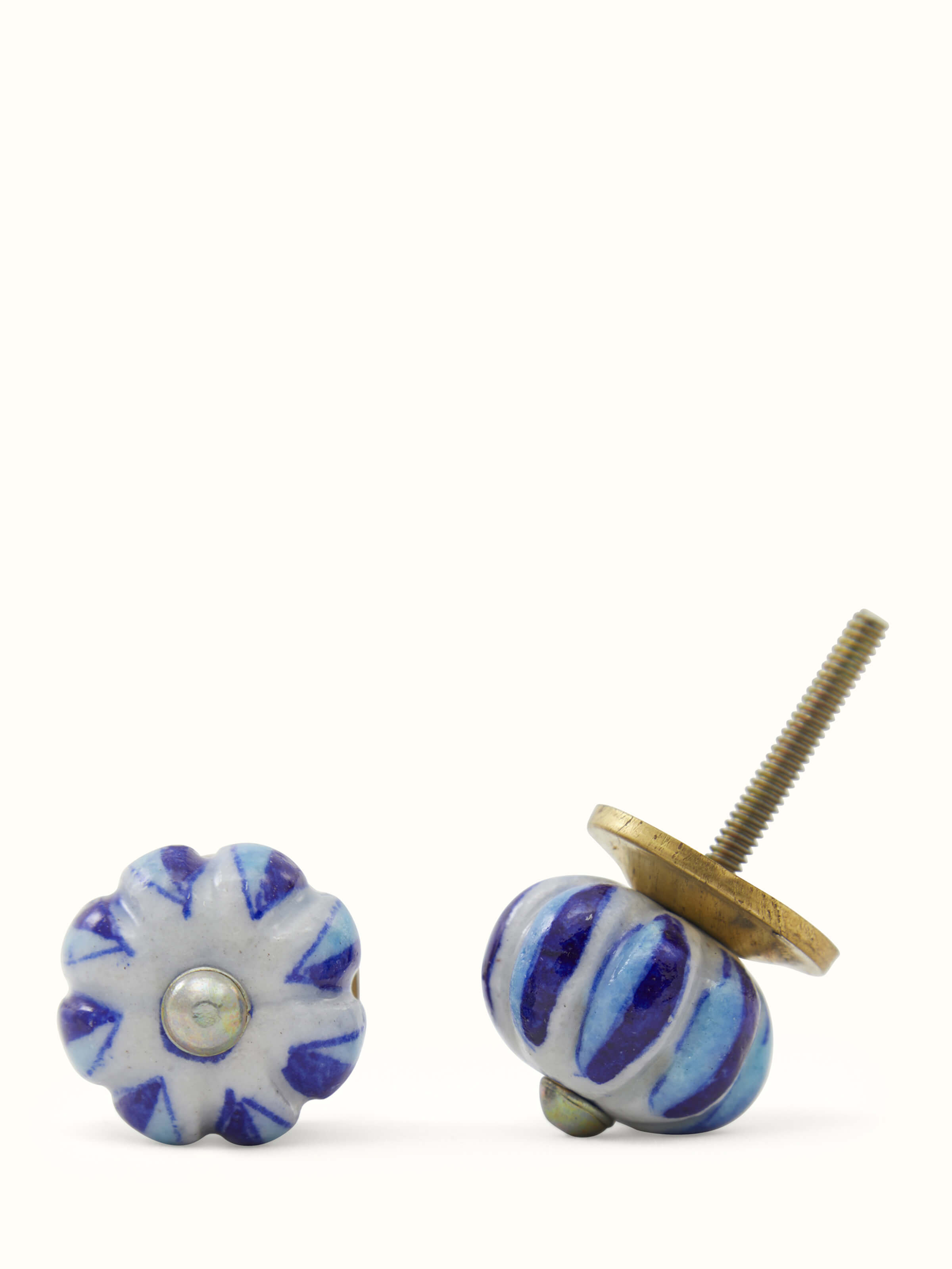 Detail shot of Man Woman Fan Kalighat Painting