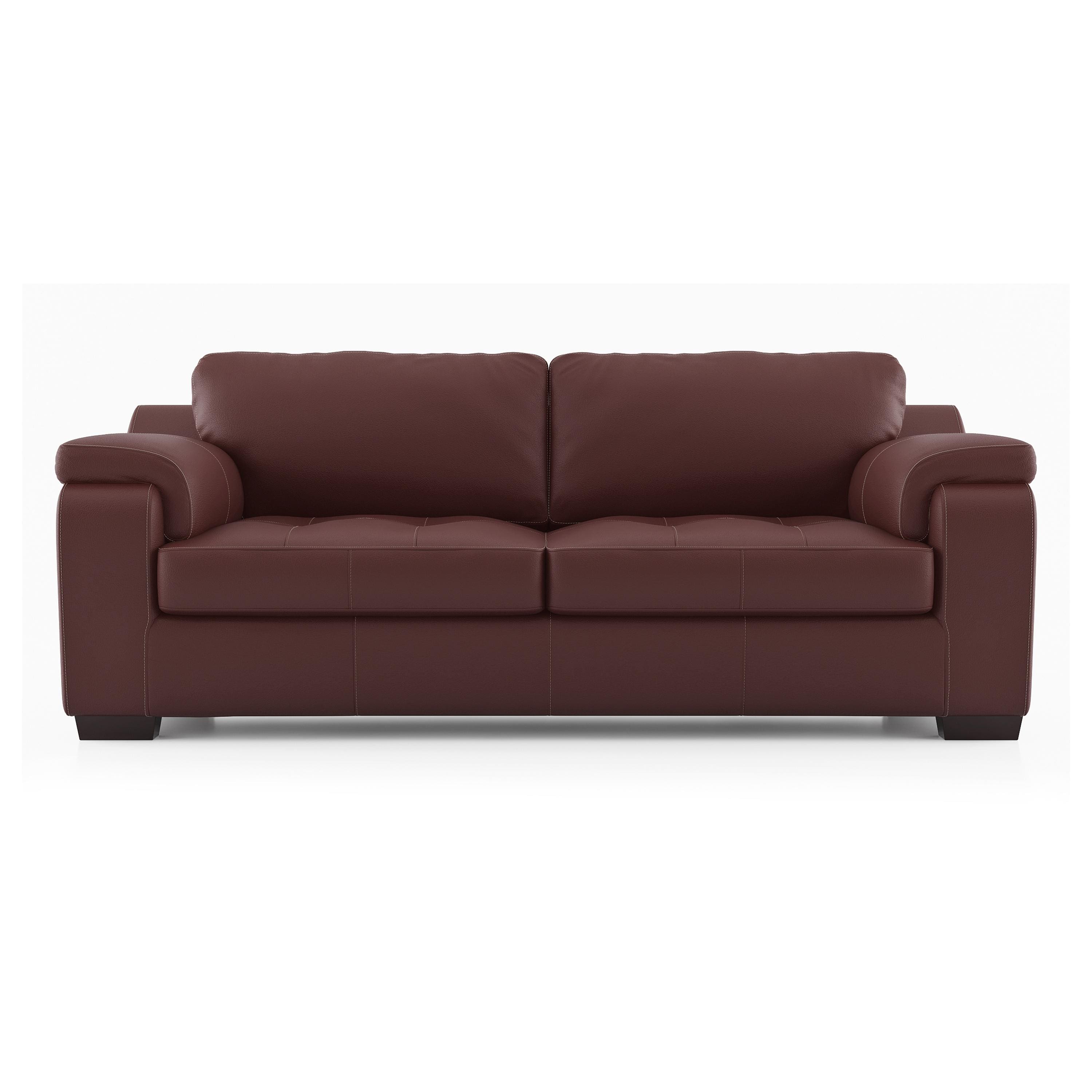 Trissino 3 Seater Premium Italian Leather Sofa In Bordeaux