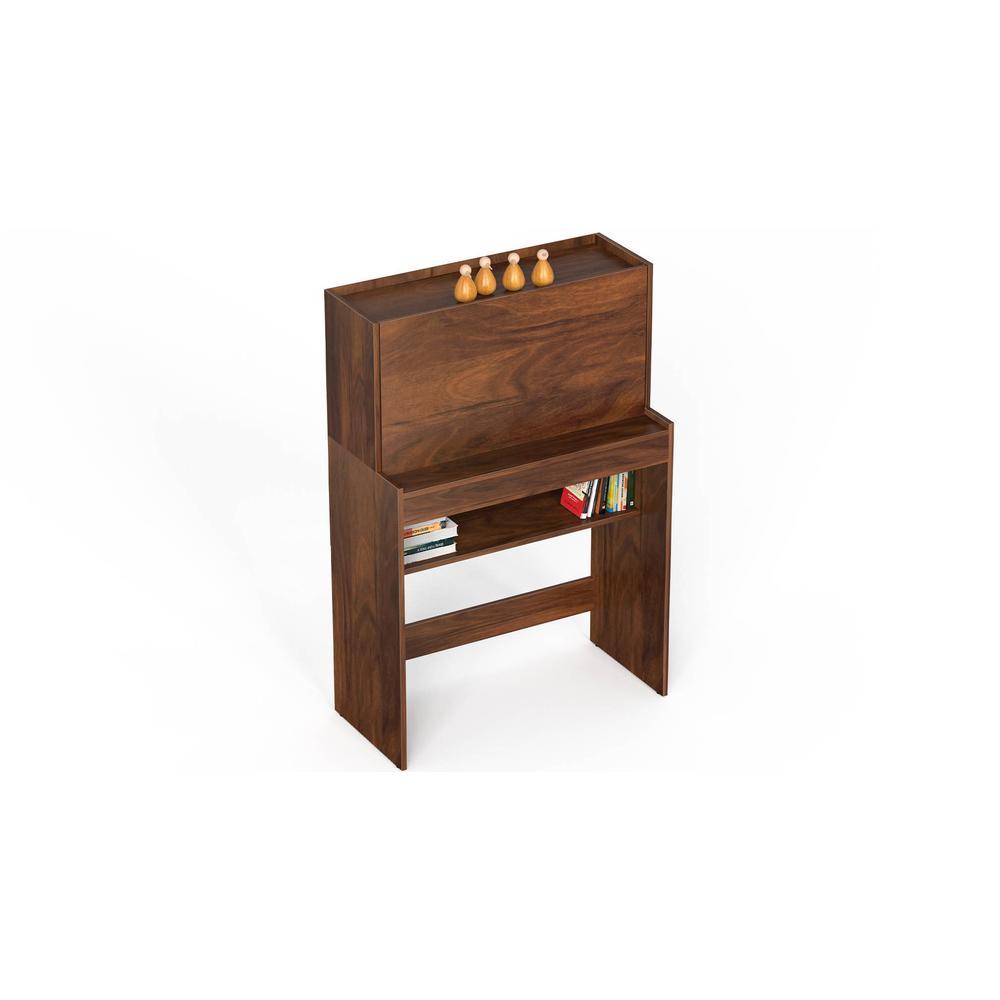 Karmiya Engineered Wood Study and Computer Laptop Table for Home or Office, WFH Desk, with Multiple Storage Shelves for Books and Décor Display for Adults Kids Students (Brown Maple)