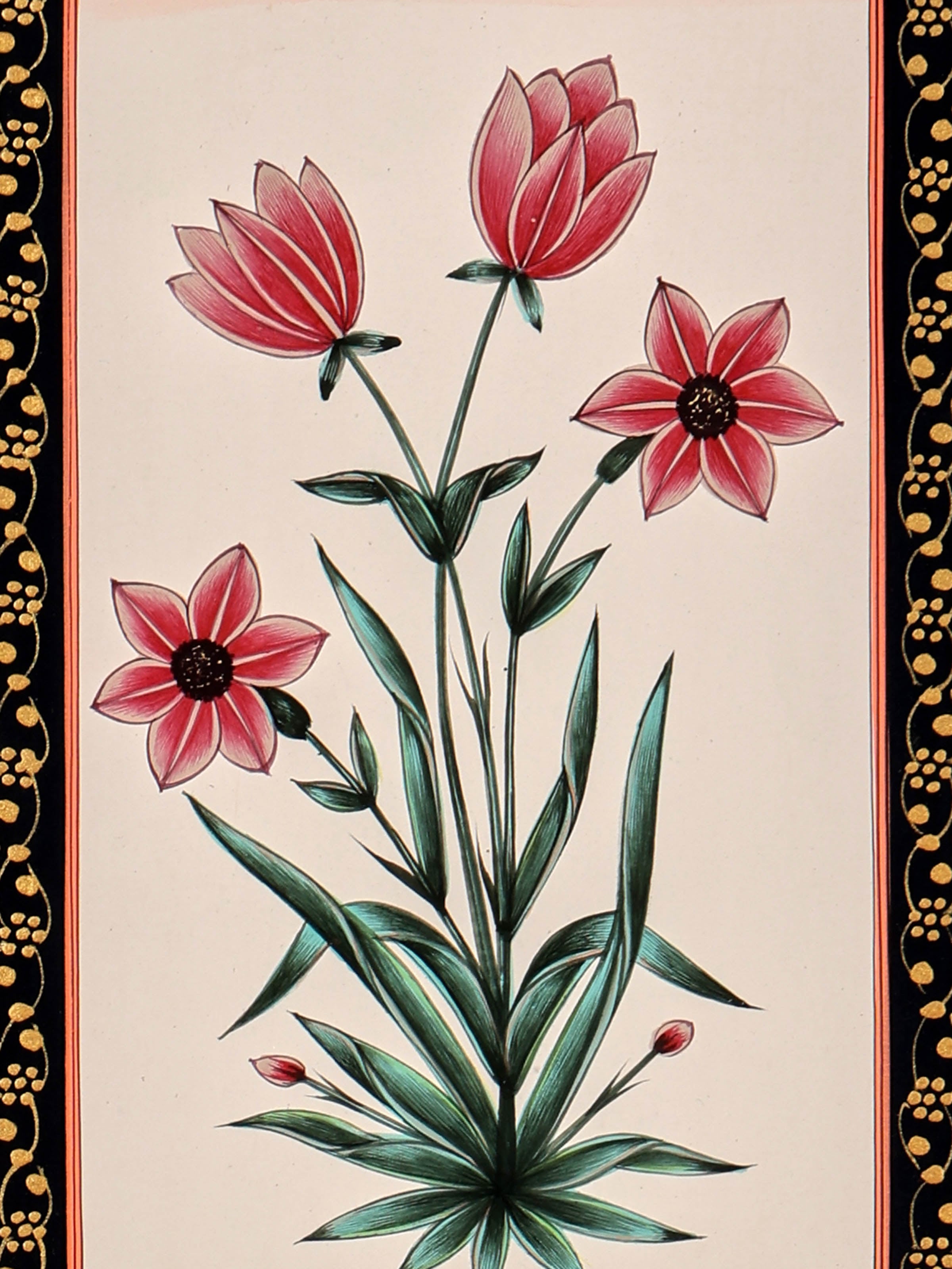Pink Tulips Miniature Painting