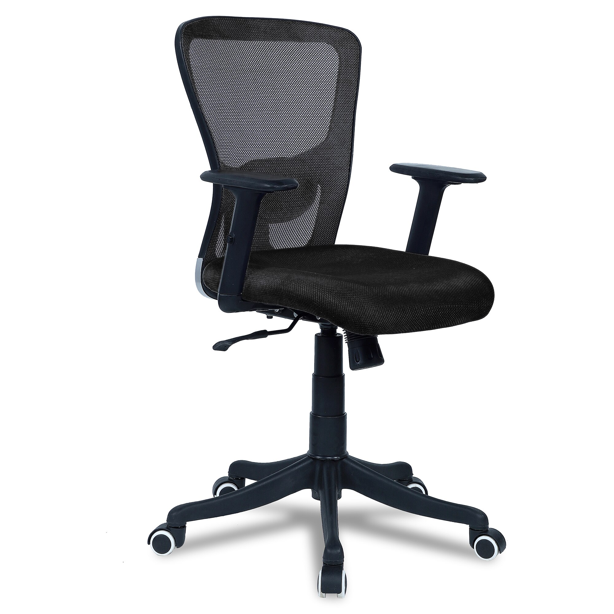 Peacifice Mid Back Ergonomic Chair in Black Colour