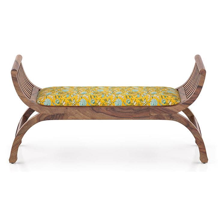 Magnolia Solid Wood Dining Bench In Teak Finish