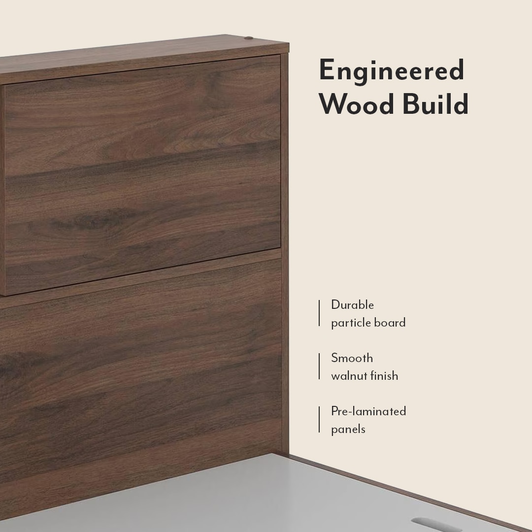 Amy Engineered Wood King Size Box Storage Bed In Classic Walnut Finish