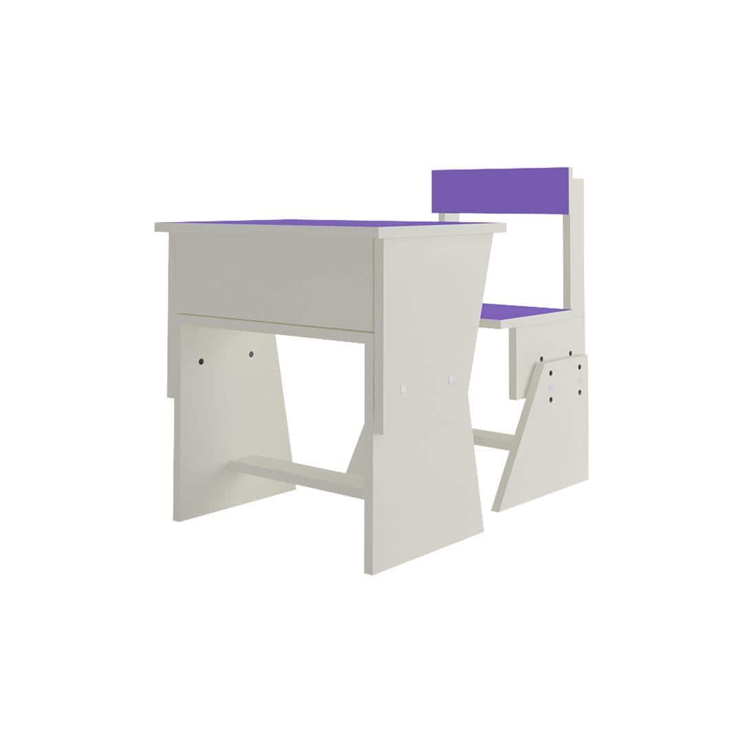 Utopia Extendable Toddler Study Desk and Chair Set in Lavender Purple Colour