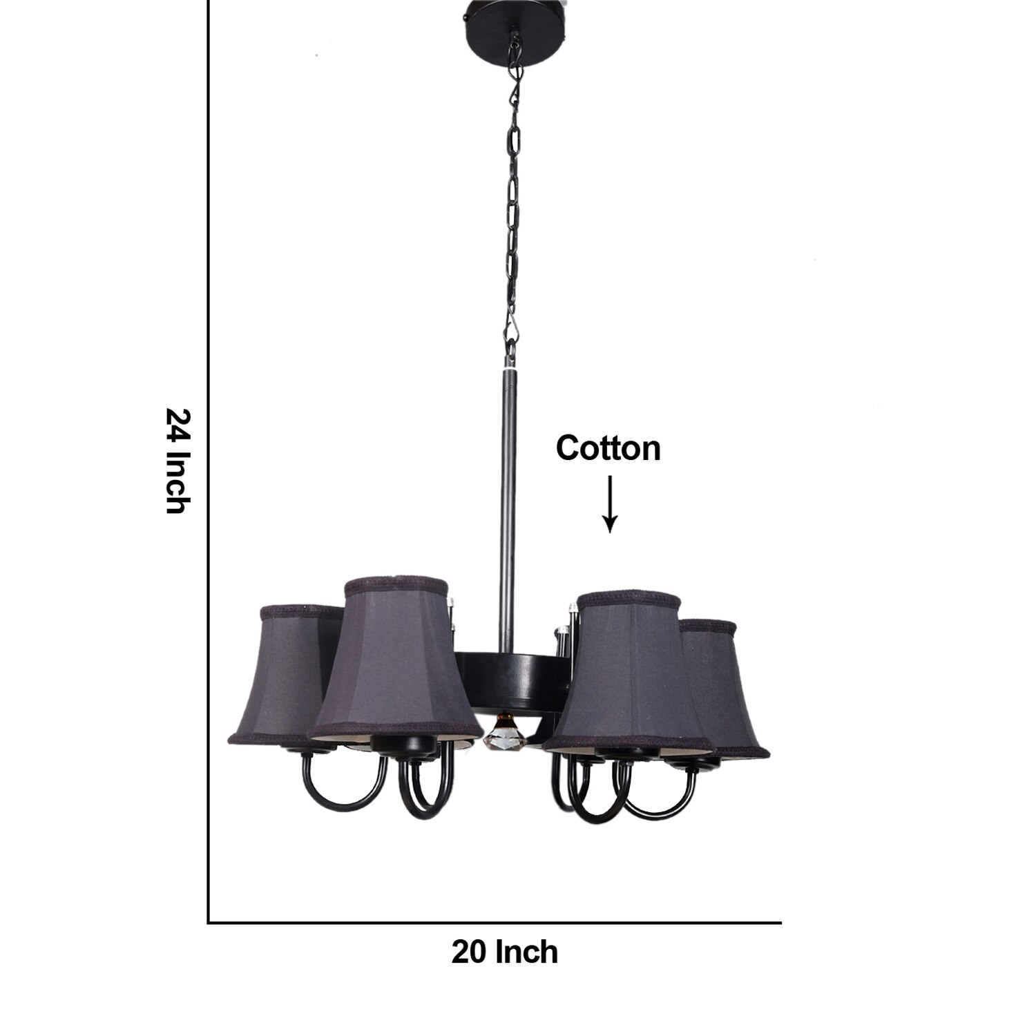 Devansh Dual Black Wallmounted Lamp With Cotton Off-White Shade
