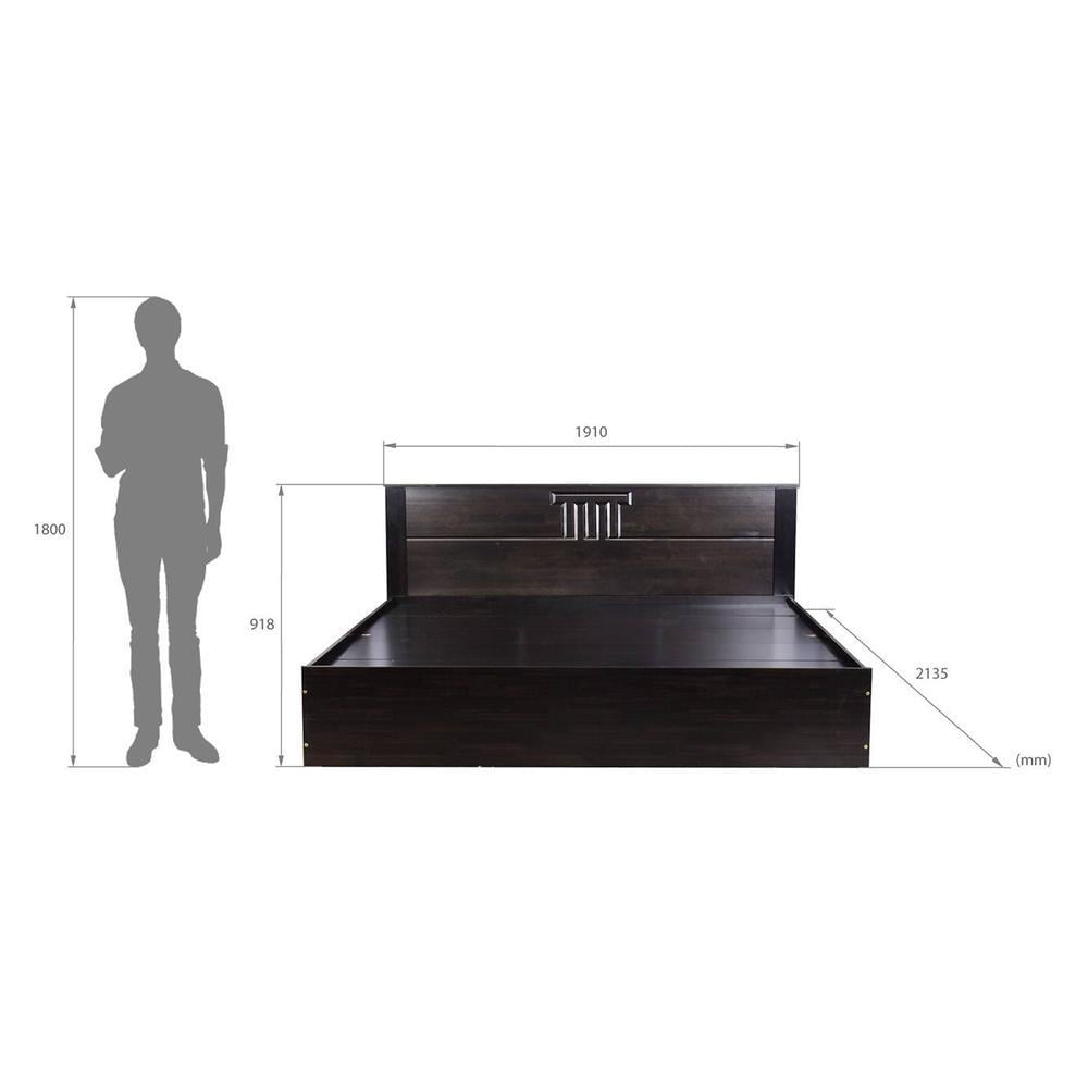 Styx Solid Wood King Size Drawer Storage Bed In Melamine Finish