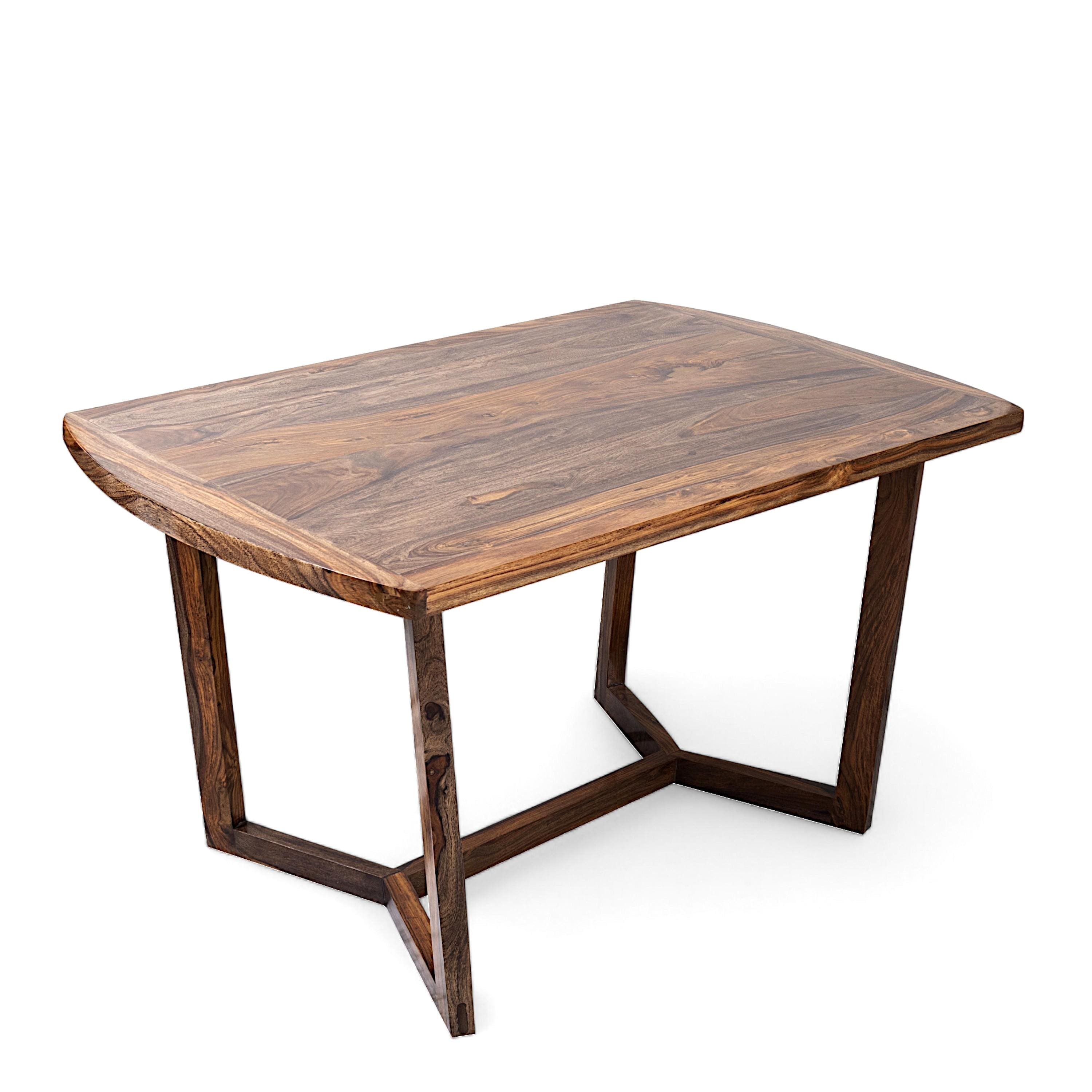Columbus Sheesham Wood Dining Table In Teak Finish