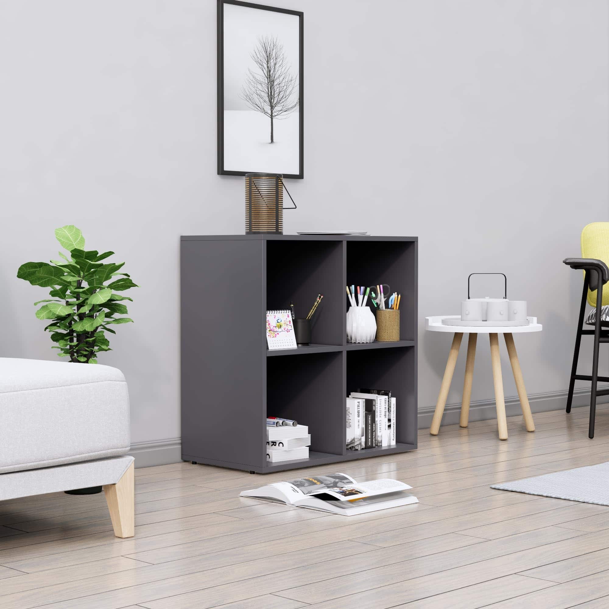 Hexa Engineered Wood Bookshelf Multipurpose Storage Rack in Giant Wood and Frosty White Colour - HexaRed