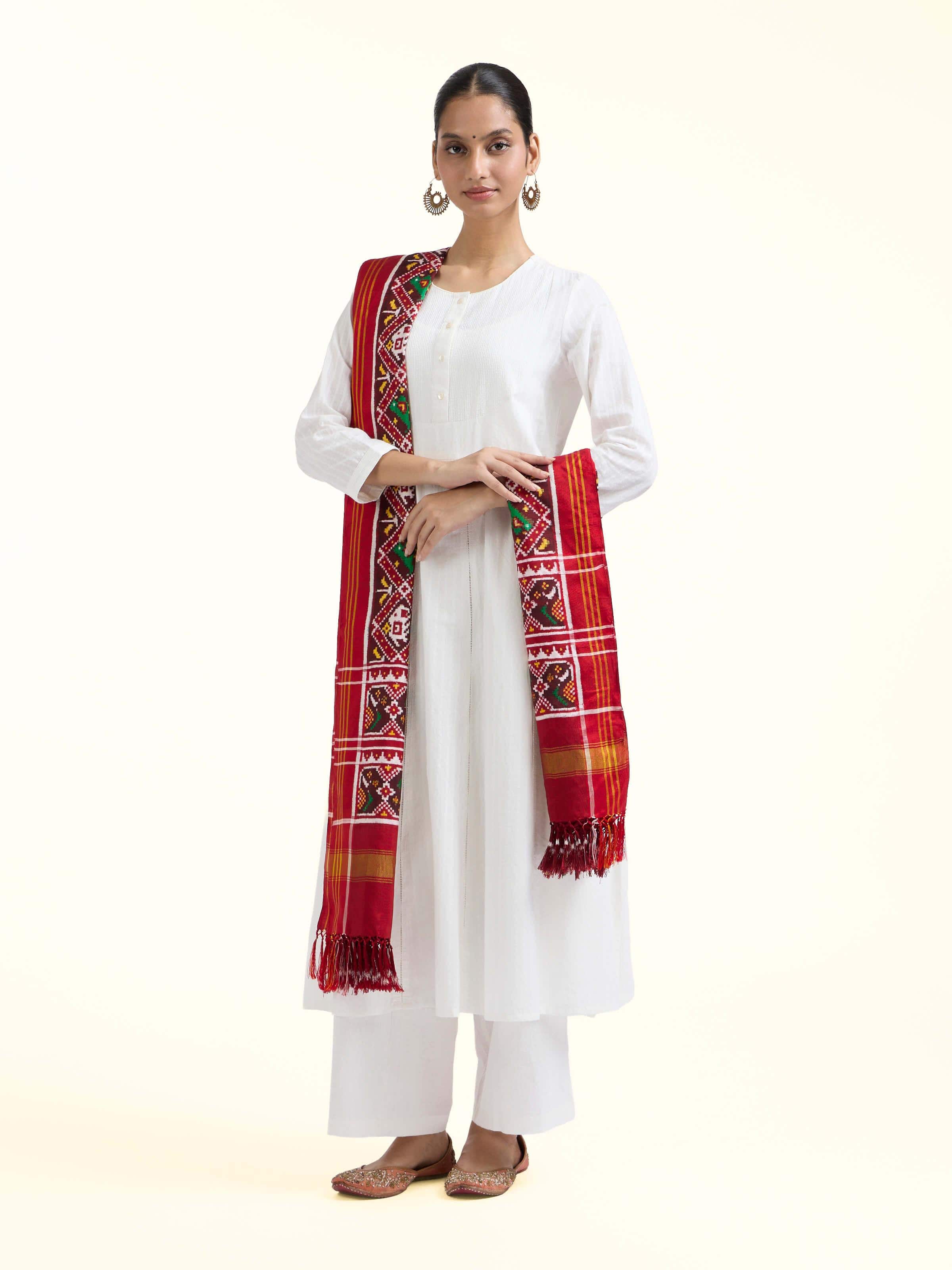 Red Silk Patola Dupatta