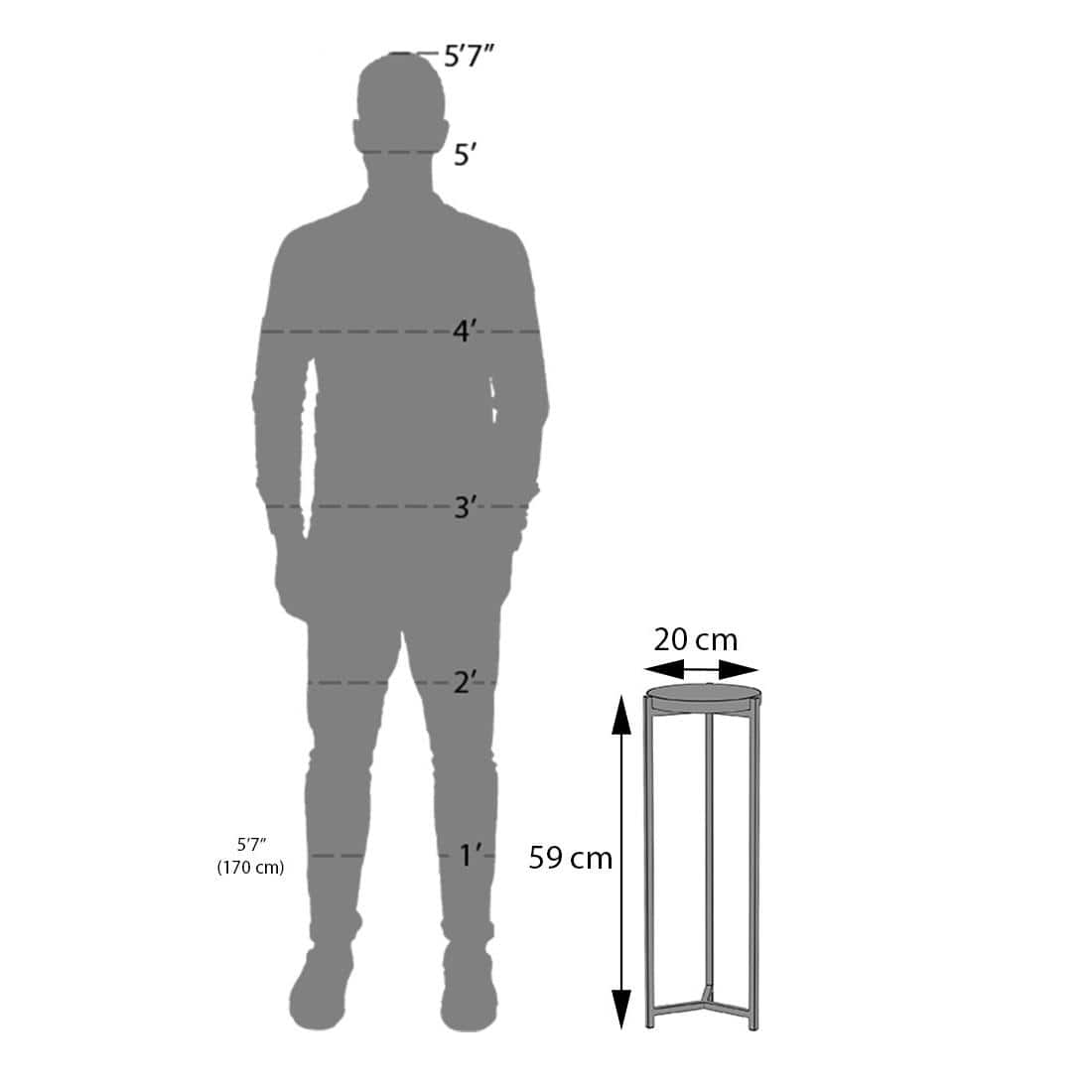 Midori Metal Drink Table In Gold Finish