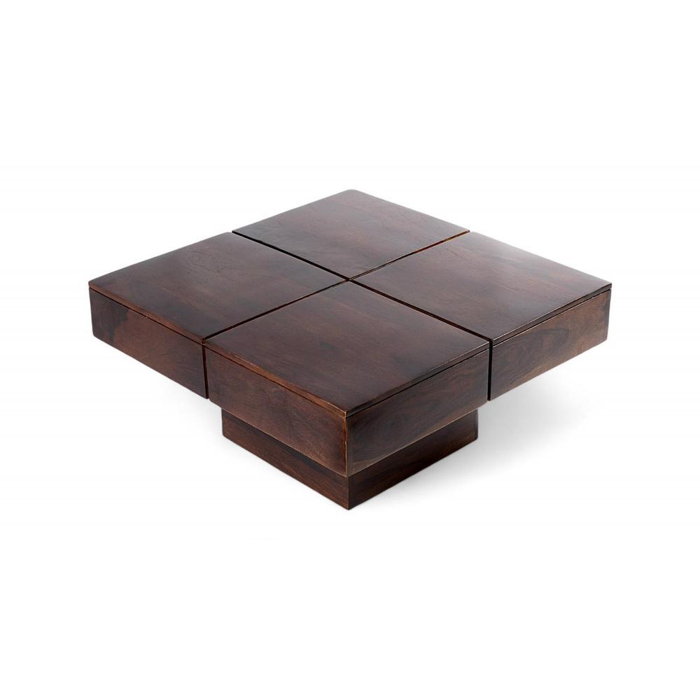 Montreal Sheesham Wood Coffee Table In Walnut Finish