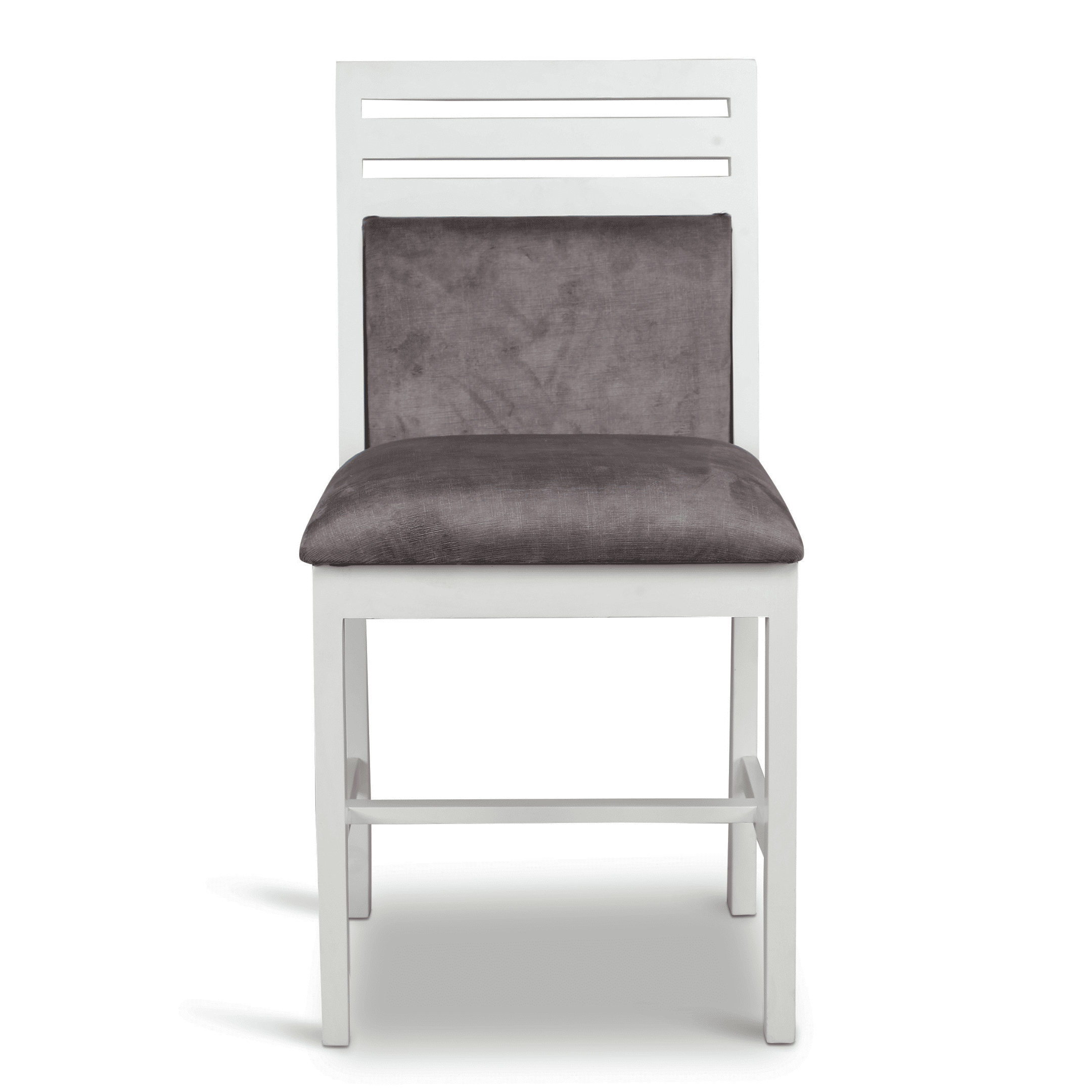 Globally Indian Compact Wooden Dining Table Set For 6 – White Painted Finish With Cushioned Seating