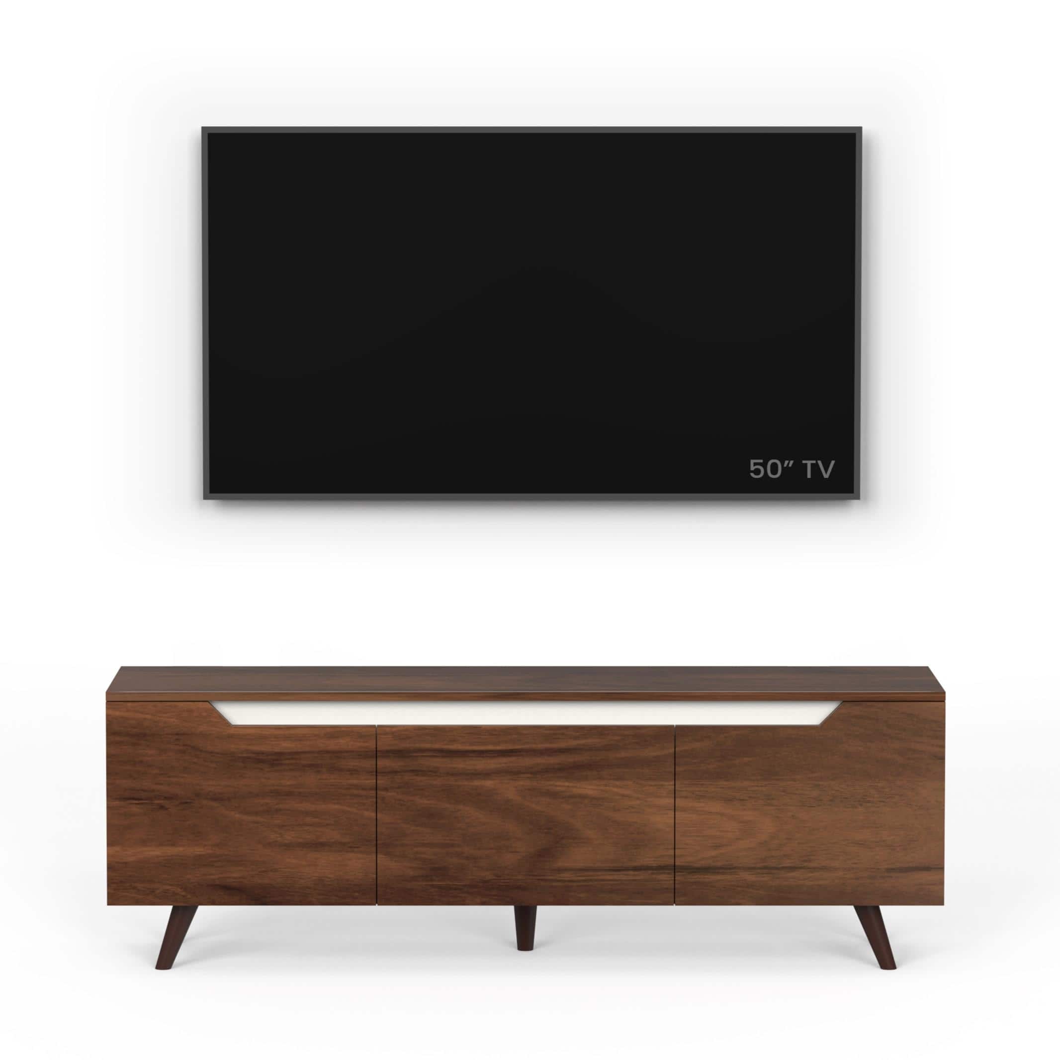 Blesky Mini Engineering Wood Floor Standing Tv Entertainment In Brown Maple Finish