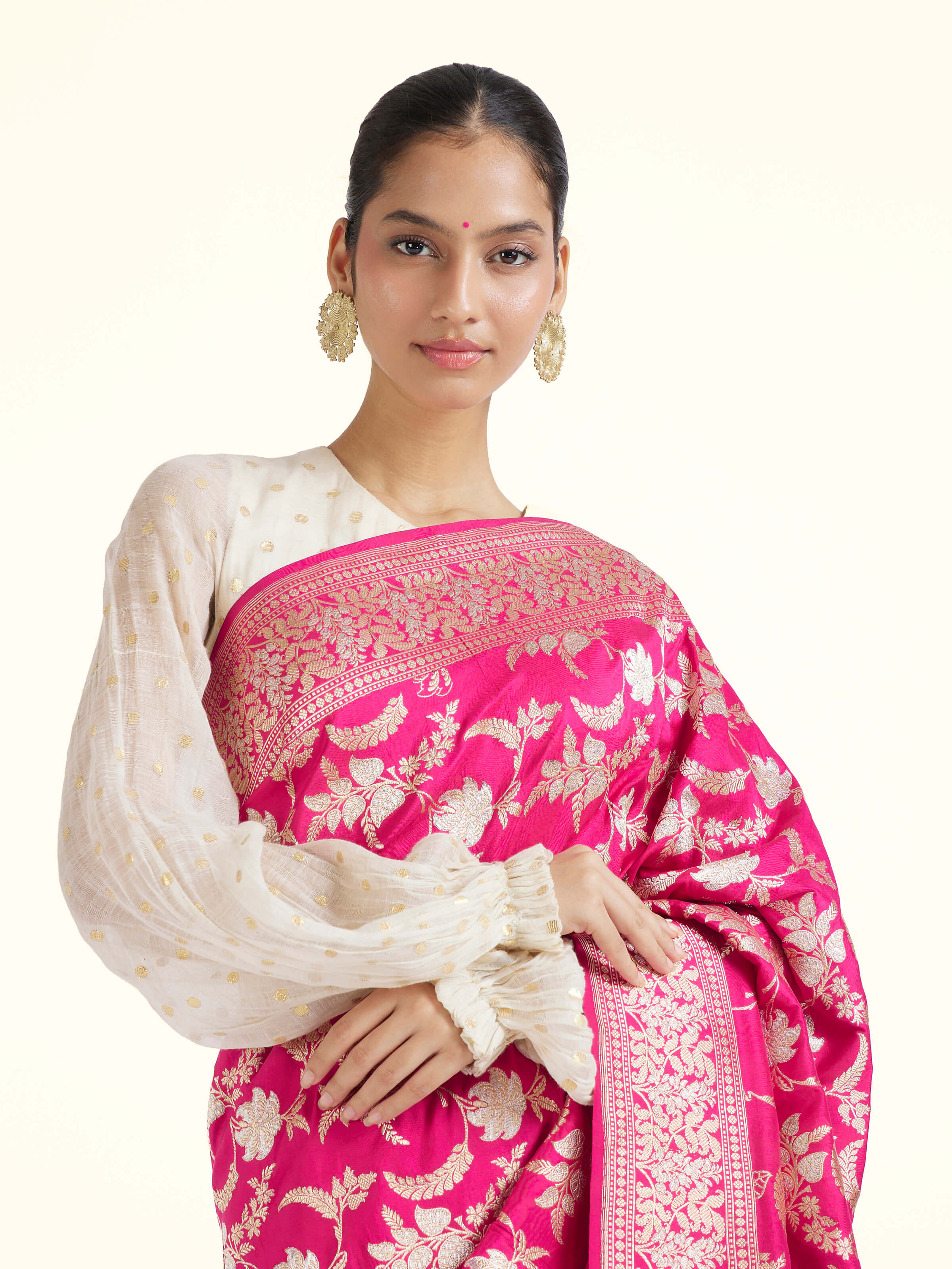 Pink Silk Banarasi Saree