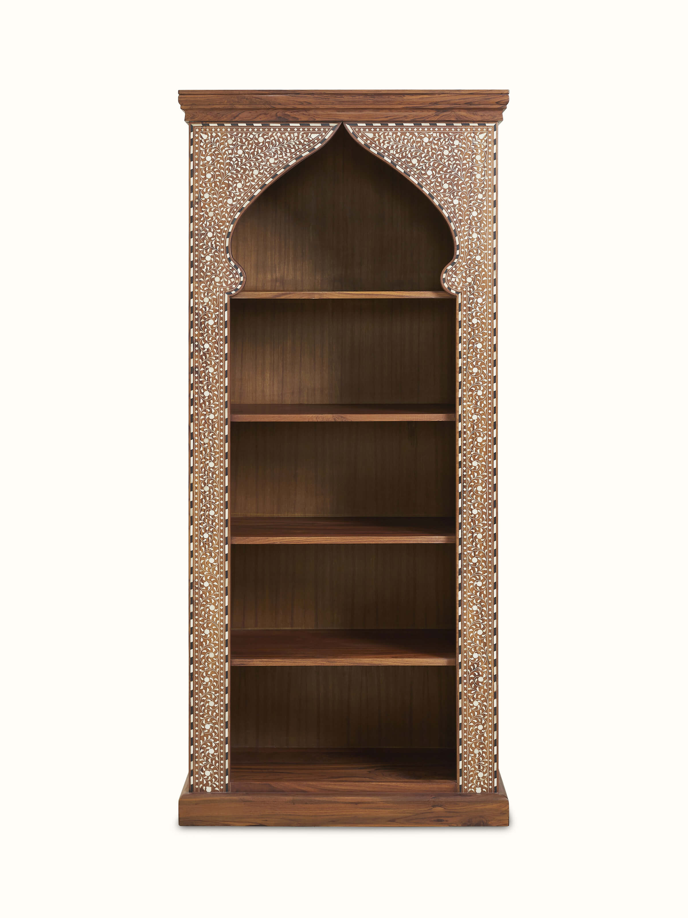 Teak Wood Inlay Bookshelf