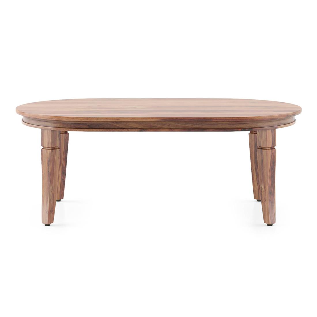 Florence Oval Solid Wood Coffee Table In Teak Finish