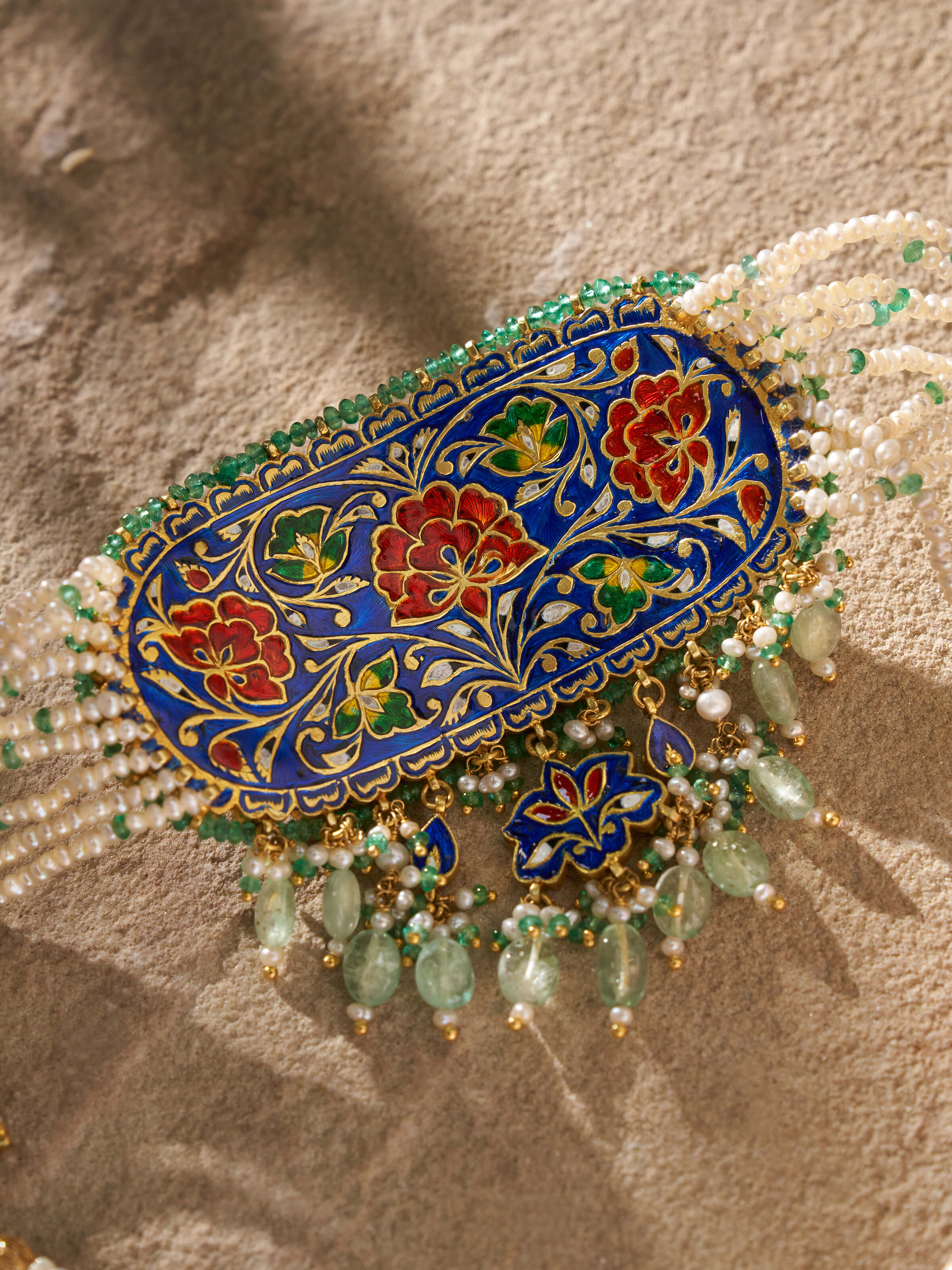 Back view of Partash 18 Karat gold choker showing the clasp detail and smooth finish of the necklace.