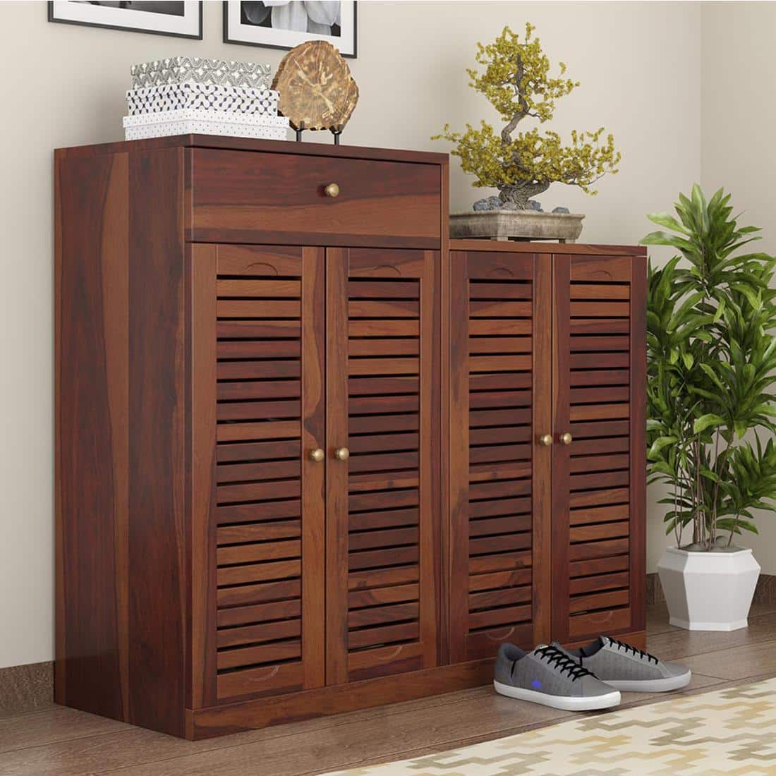 Danta Shoe Rack Of 30 Pairs In Provincial Teak Color