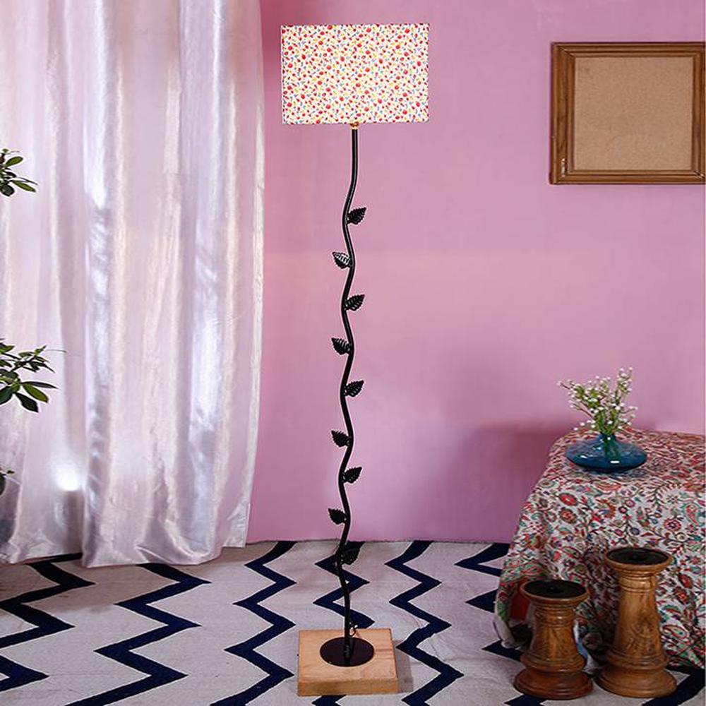 Ellis Multicolour Cotton Shade Floor Lamp