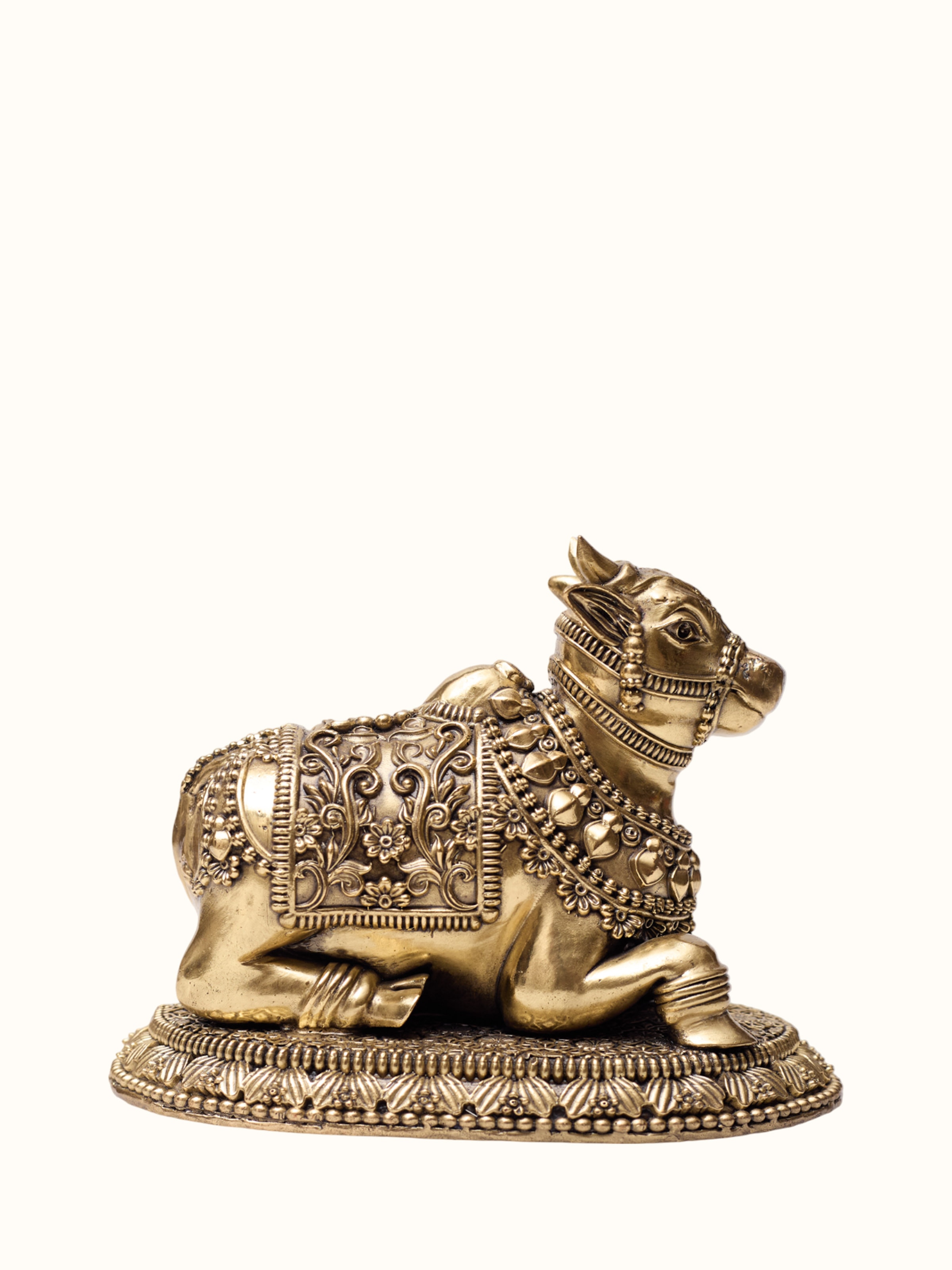 Brass Nandi Sitting Sculpture