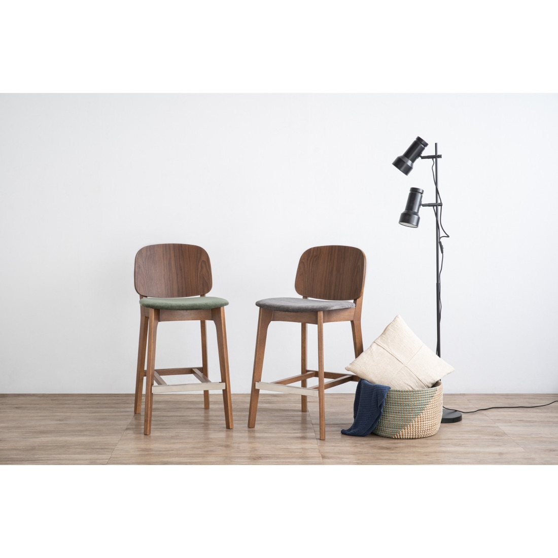 Scandinavian Cora Counter Chair Brown Cocoa Finish - Nestnordic