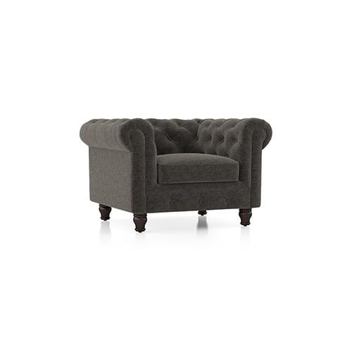 Winchester Premium 1 Seater Fabric Sofa in Smoke Grey Colour