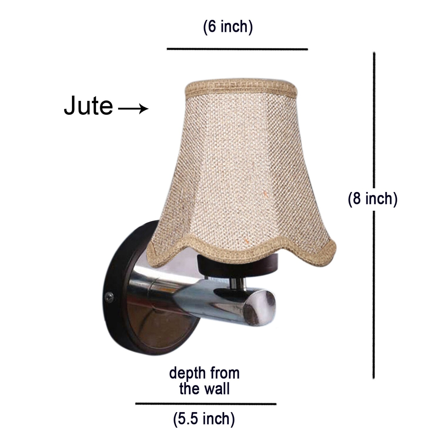 Devansh Metal Wall Mounted Lamp With Beige Jute Shade