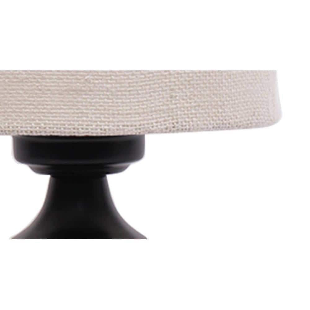 Raeburn White Natural Fiber Shade Table Lamp with Black Iron Base