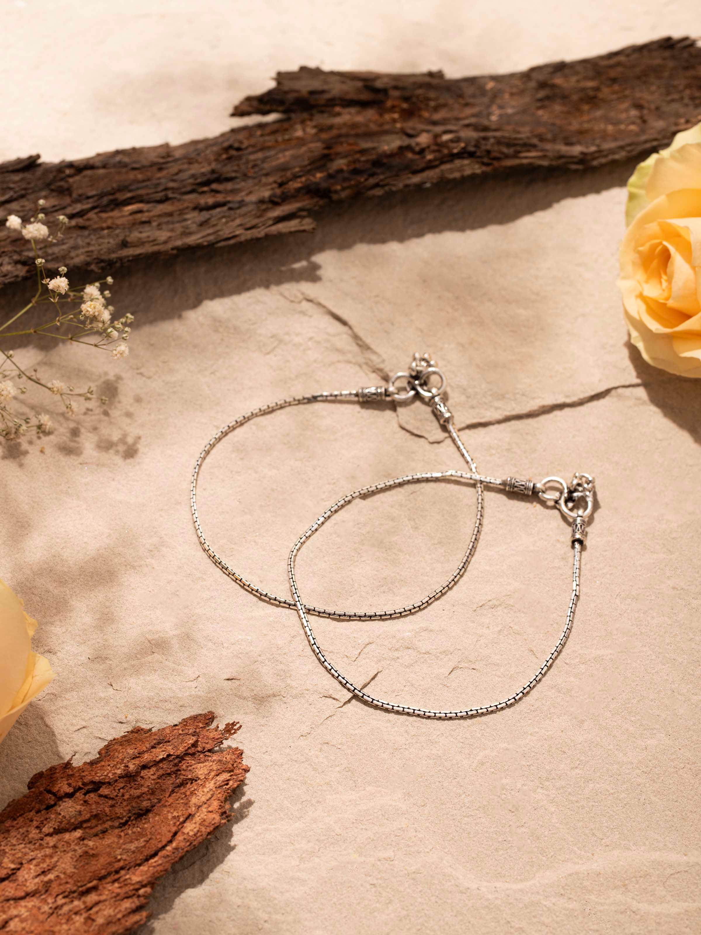 Silver Smithing Anklets (2 Pcs)