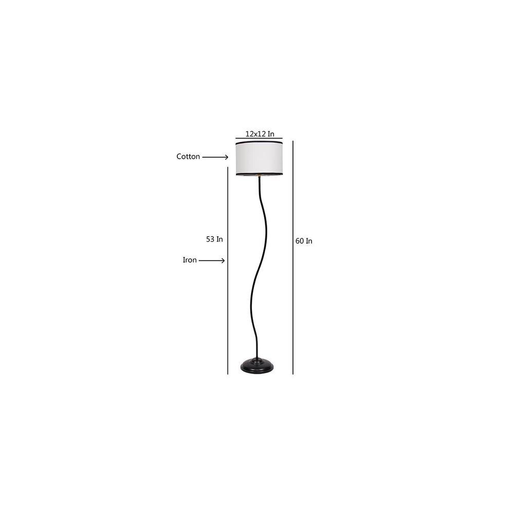 Deven Multicolour Cotton Shade Floor Lamp
