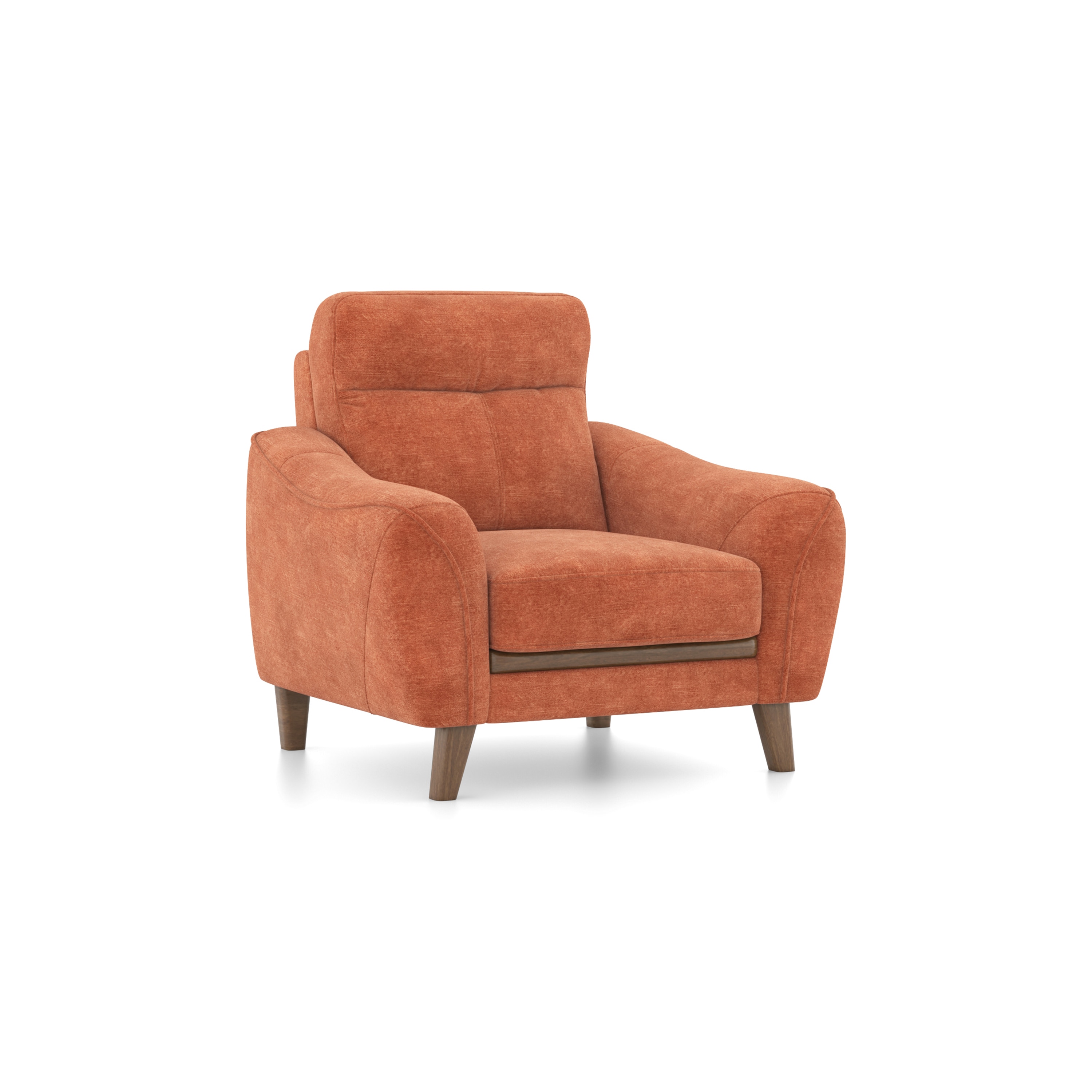 Ronan 1 Seater Fabric Sofa In Rust Colour