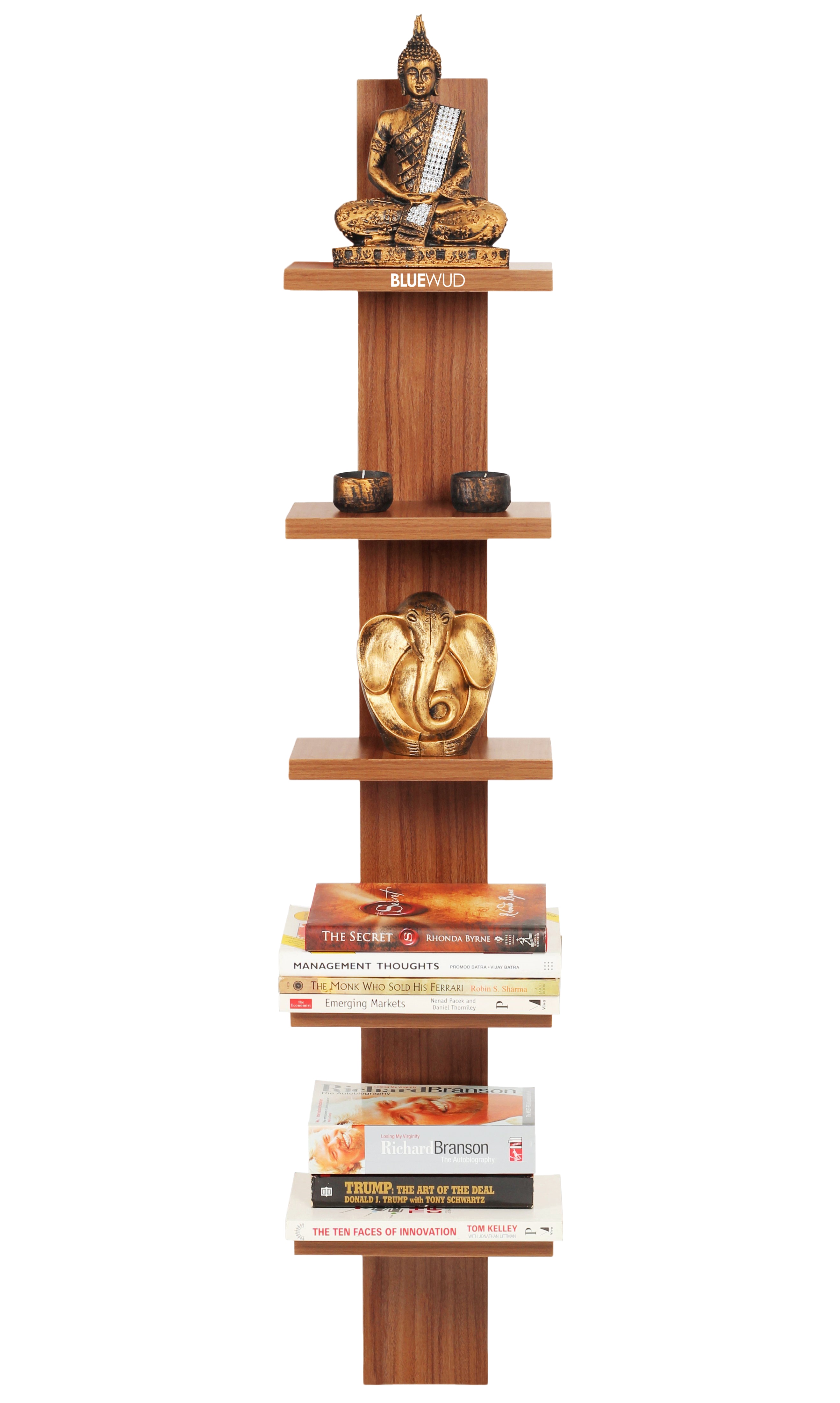 BLUEWUD Louis Engineered Wood Multipurpose Wall Decor Shelf, Display Rack (Walnut)