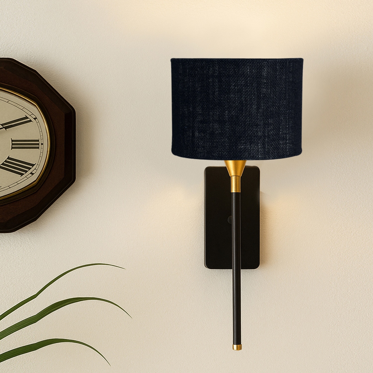 Devansh Metal Electric Wall Light in Black Colour with Black Shade Count of 1 Light - Devansh