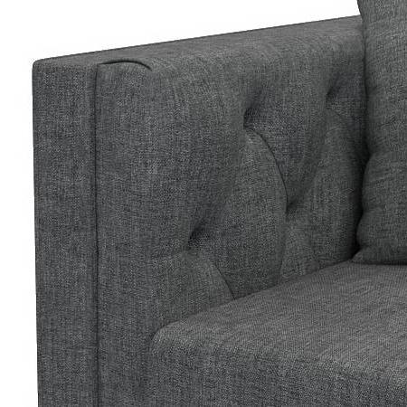 Windsor Premium 1 Seater Fabric Sofa in Smoke Grey Colour